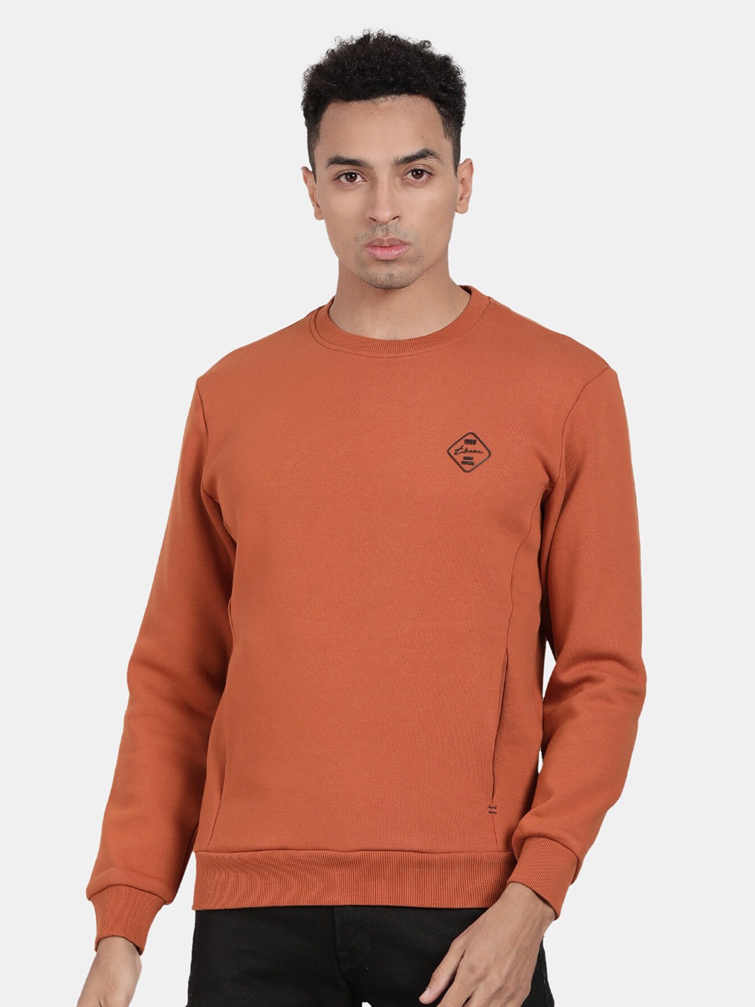 

t-base Round Neck Pullover Sweatshirt, Orange