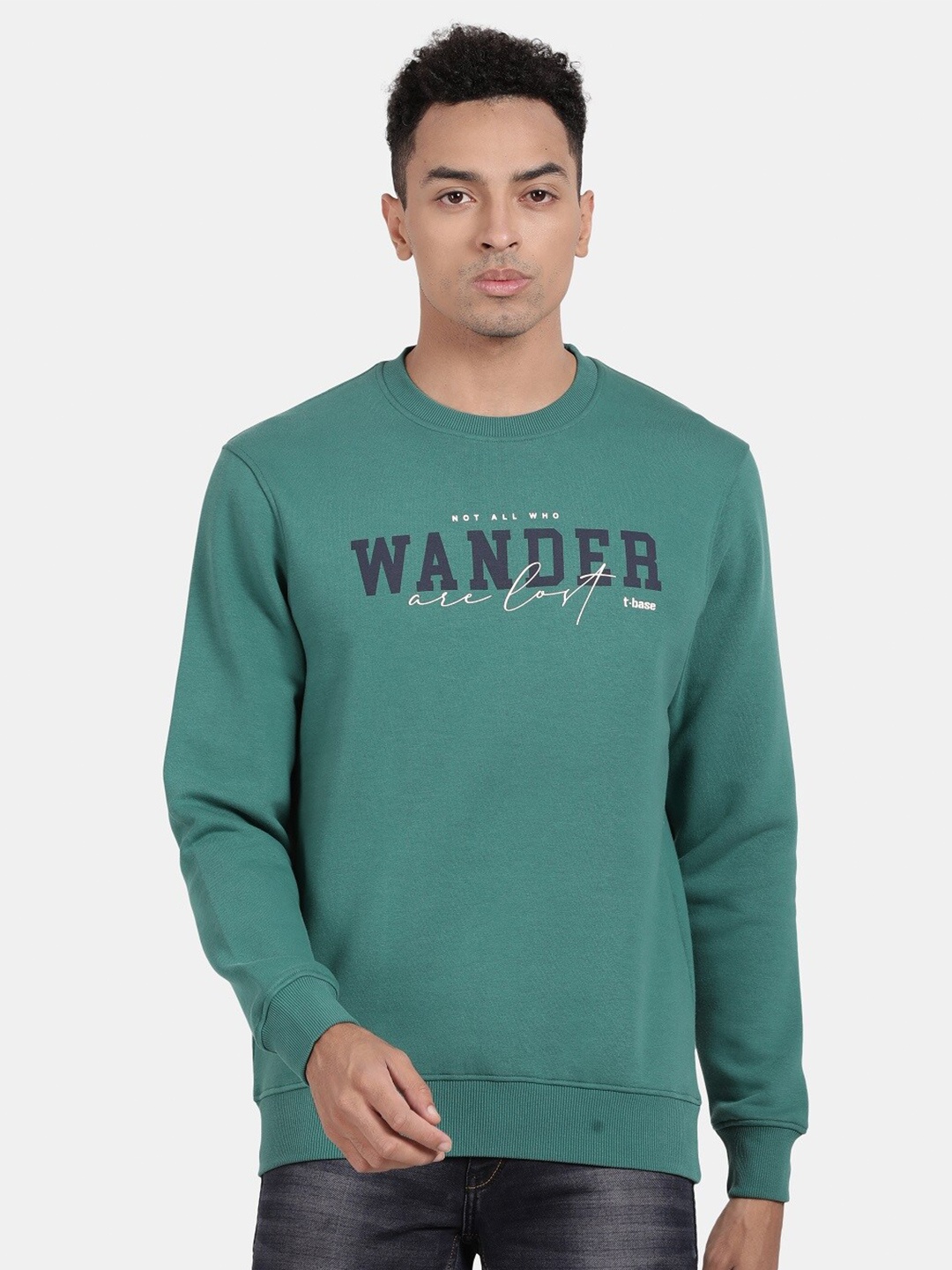 

t-base Typography Printed Sweatshirt, Green