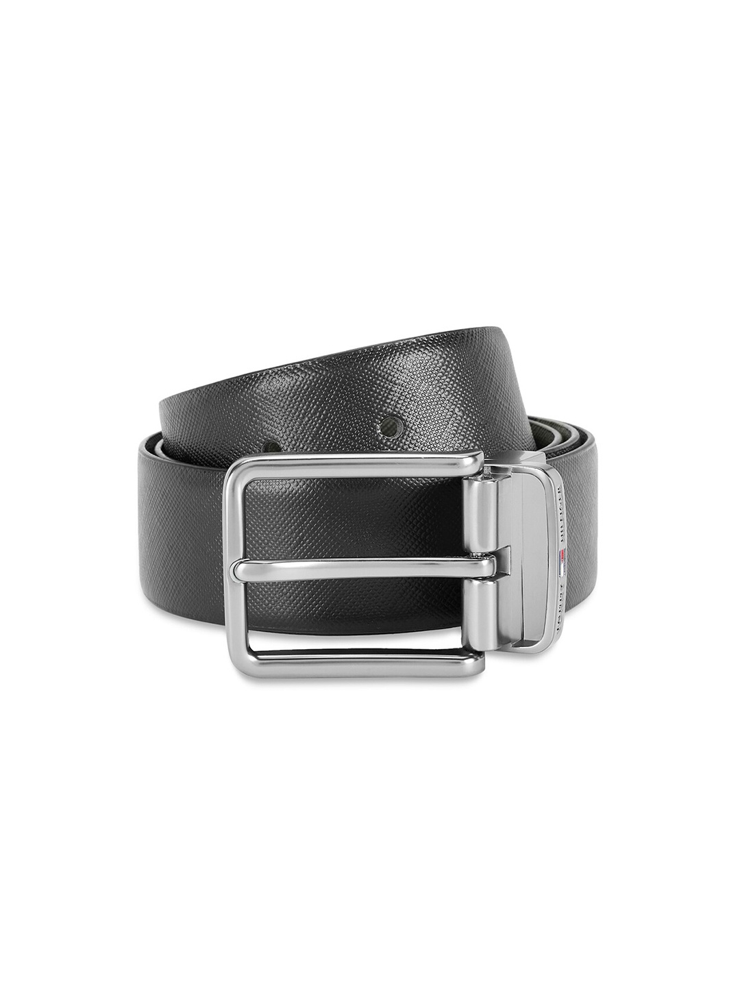 

Tommy Hilfiger Men Textured Leather Reversible Formal Belt, Navy blue