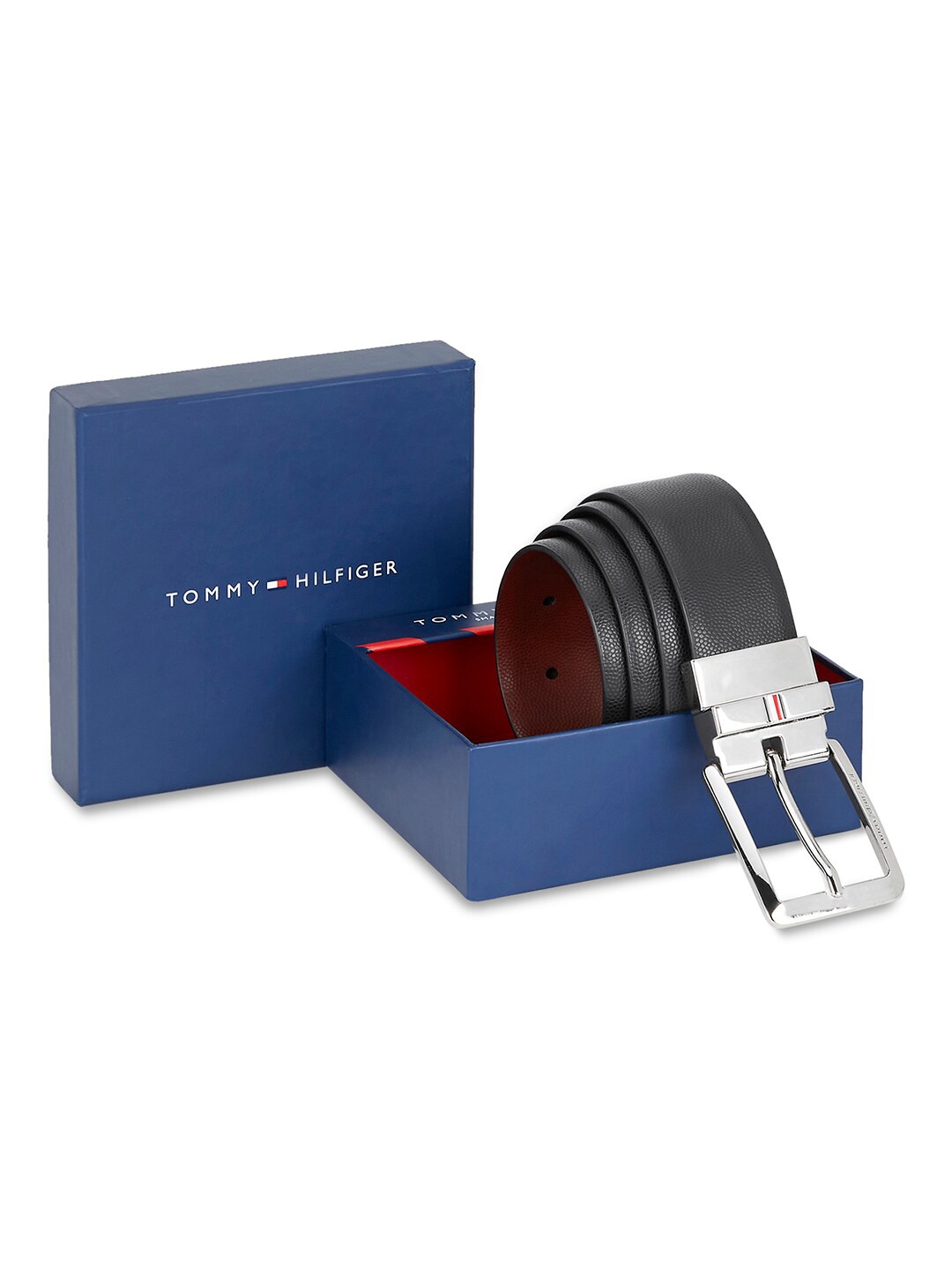 

Tommy Hilfiger Men Textured Leather Reversible Belt, Black