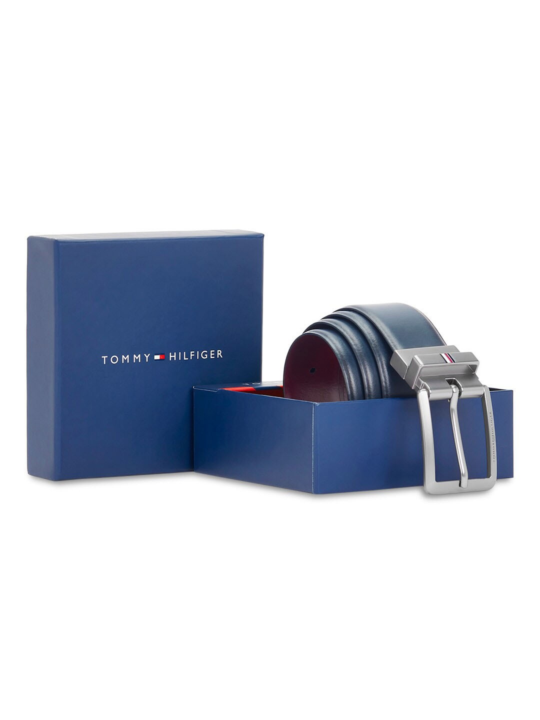 

Tommy Hilfiger Men Leather Reversible Belt, Blue