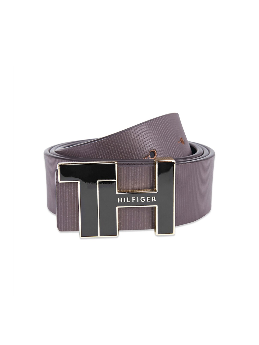 

Tommy Hilfiger Men Textured Leather Reversible Belt, Purple