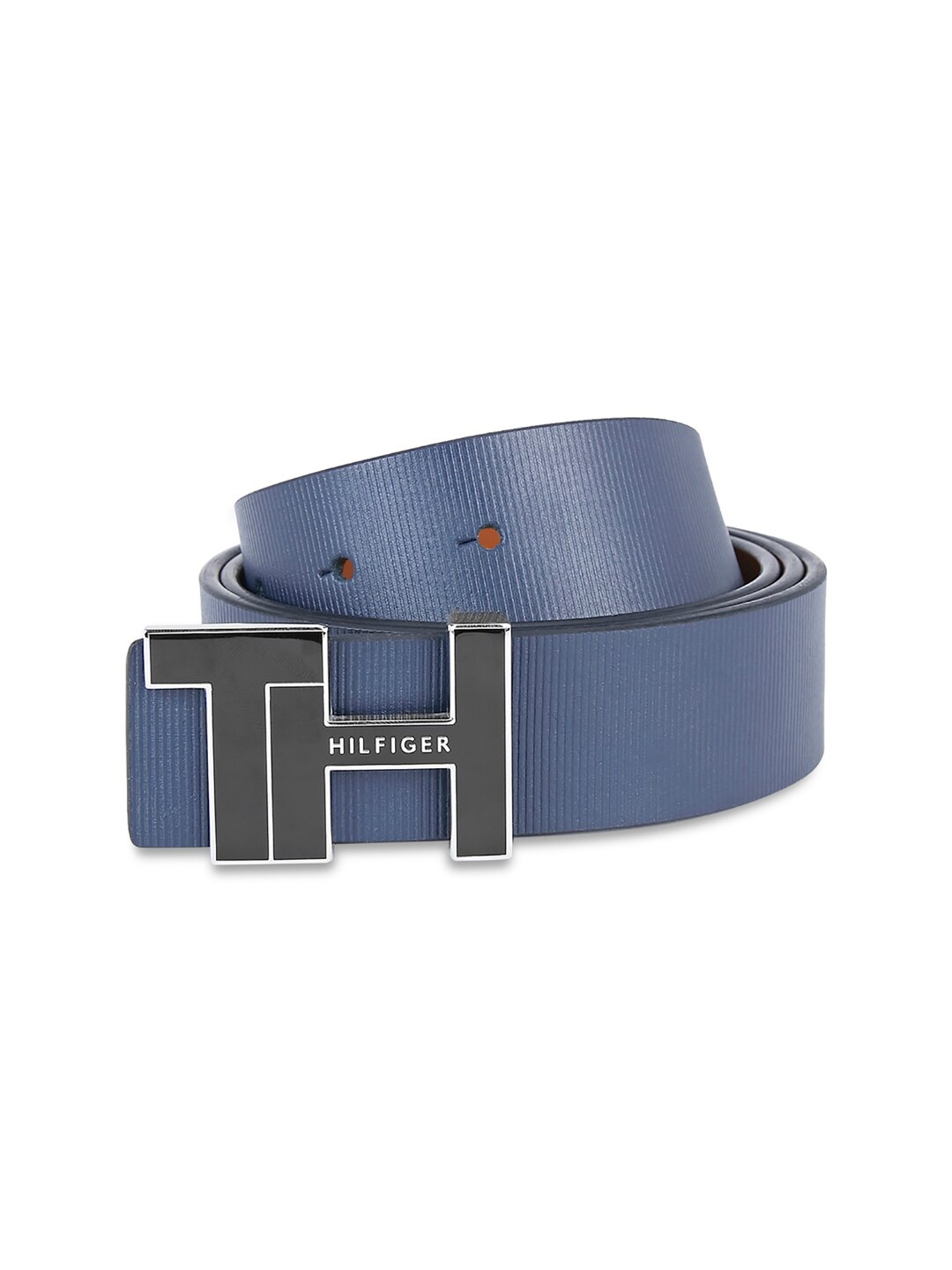 

Tommy Hilfiger Men Textured Leather Reversible Belt, Navy blue