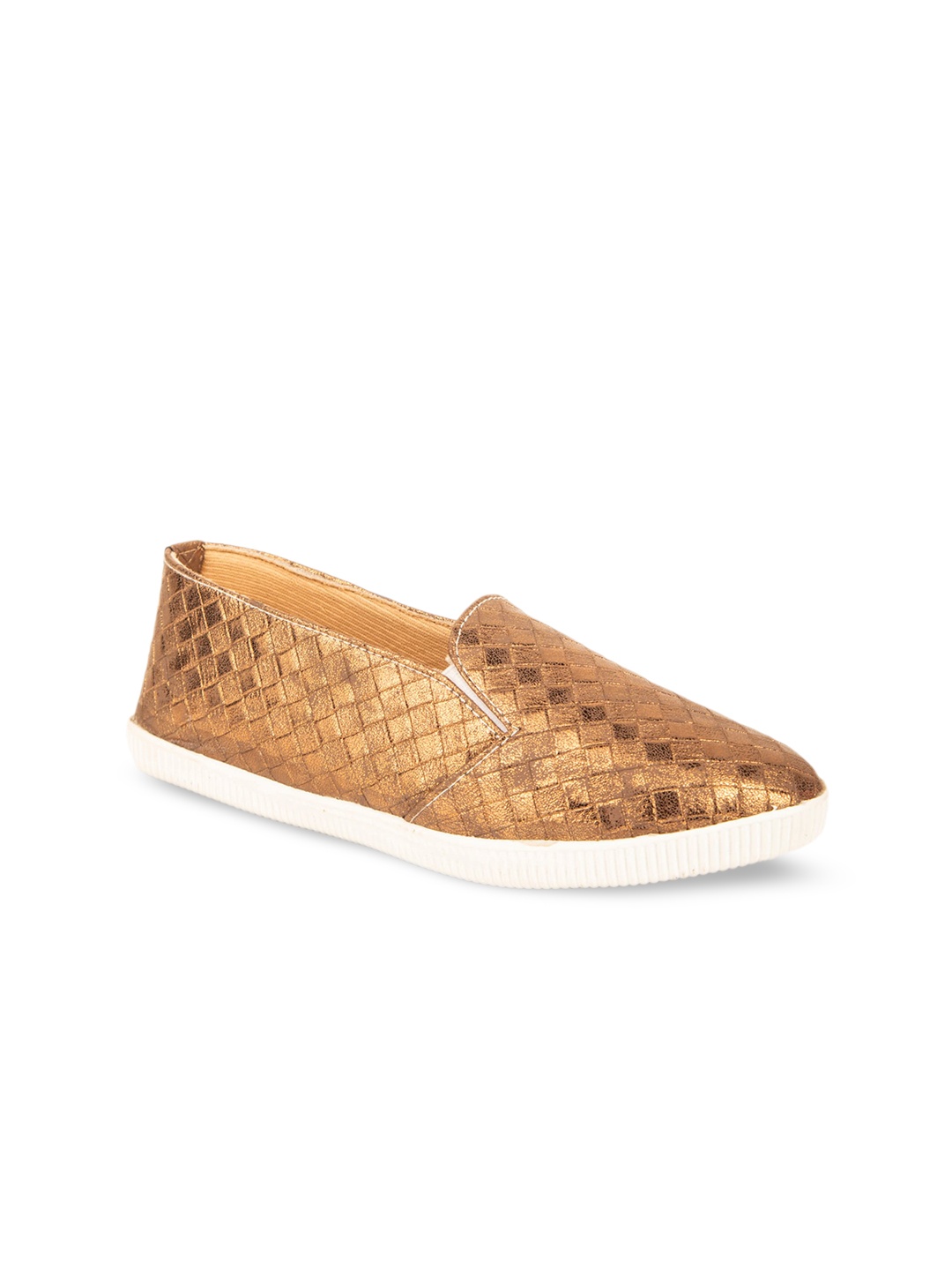 

Pink Fever Women Textured Lightweight Loafers, Copper
