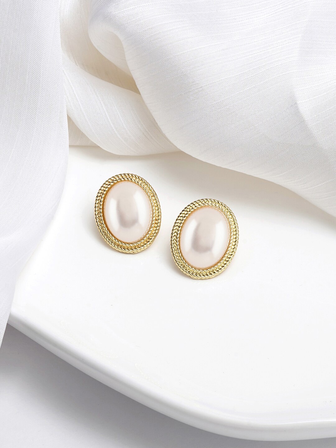 

BEWITCHED Gold-Plated Circular Studs Earrings