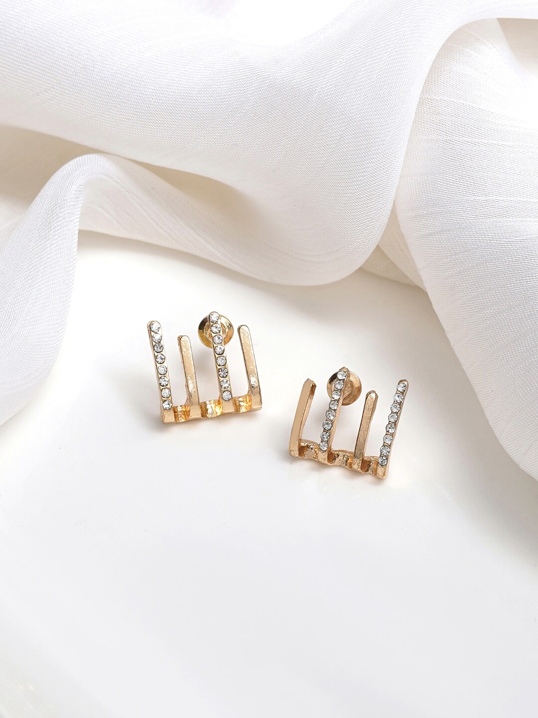 

BEWITCHED Gold-Plated Contemporary Studs Earrings