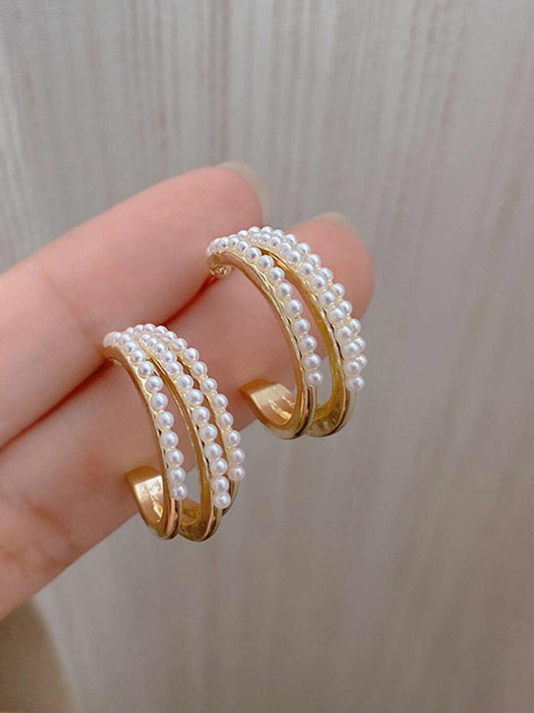 

BEWITCHED Gold-Plated Circular Half Hoop Earrings