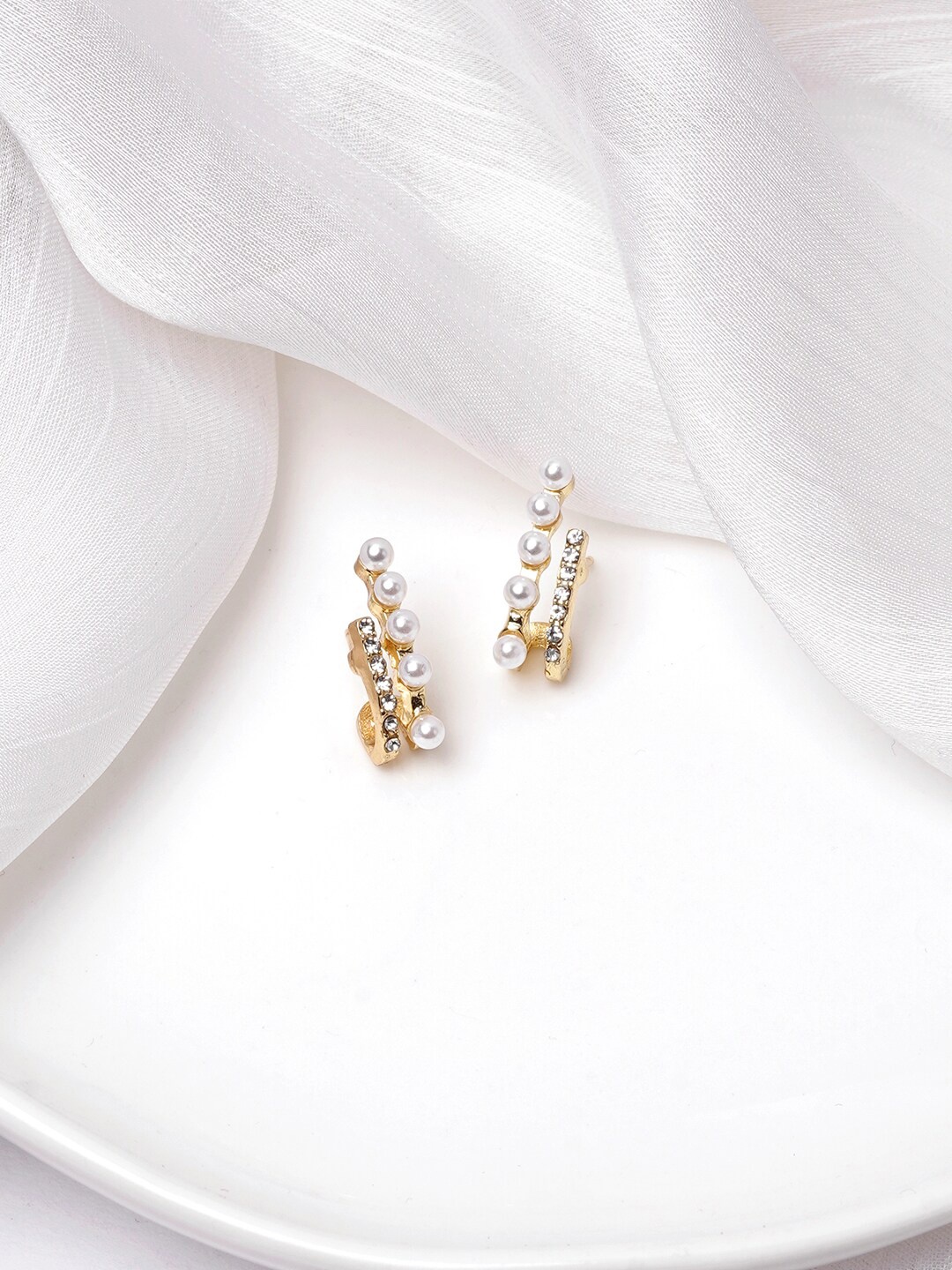 

BEWITCHED Gold-Toned Circular Studs Earrings