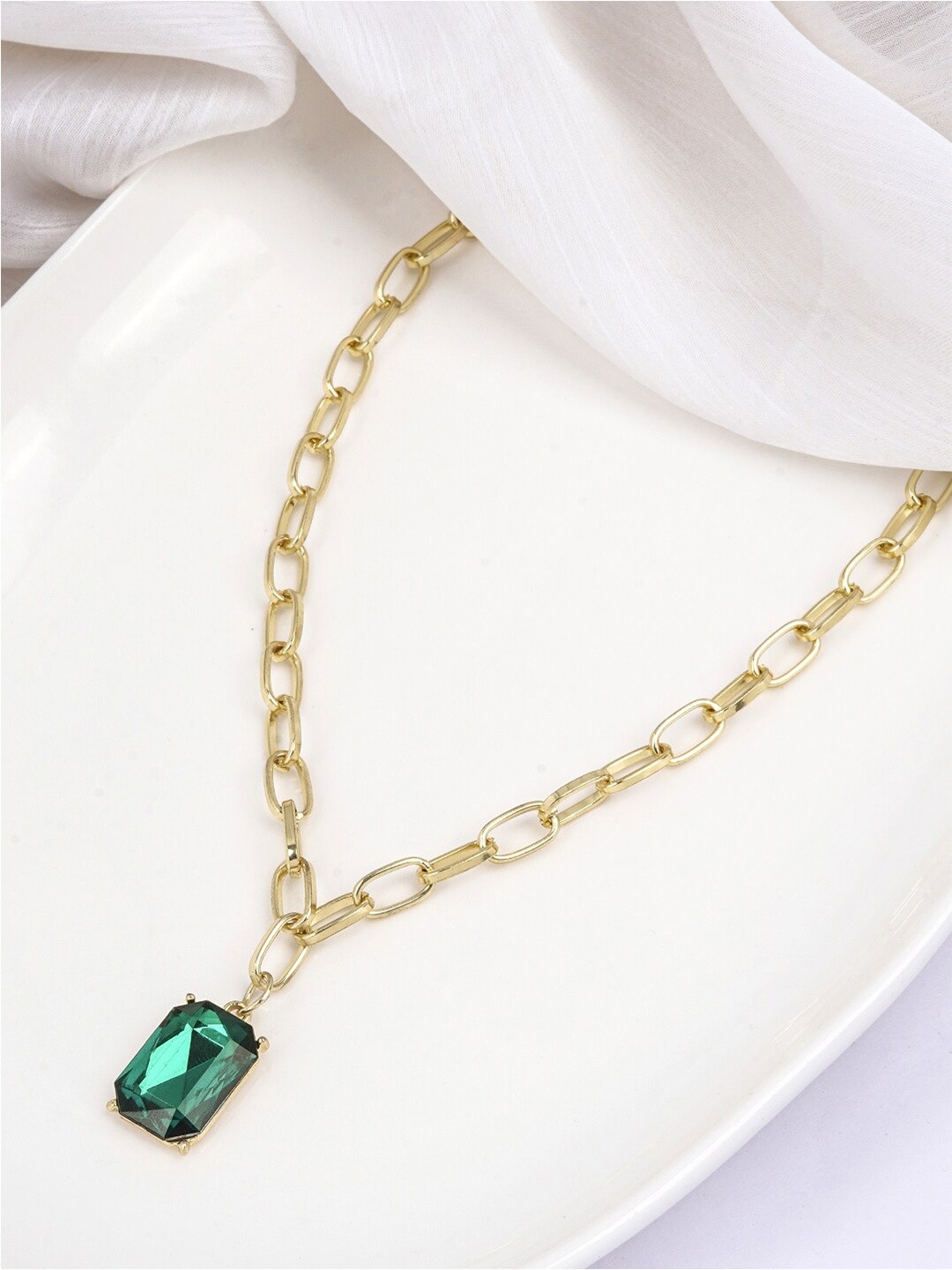 

BEWITCHED Gold-Plated Artificial Stone Studded Necklace