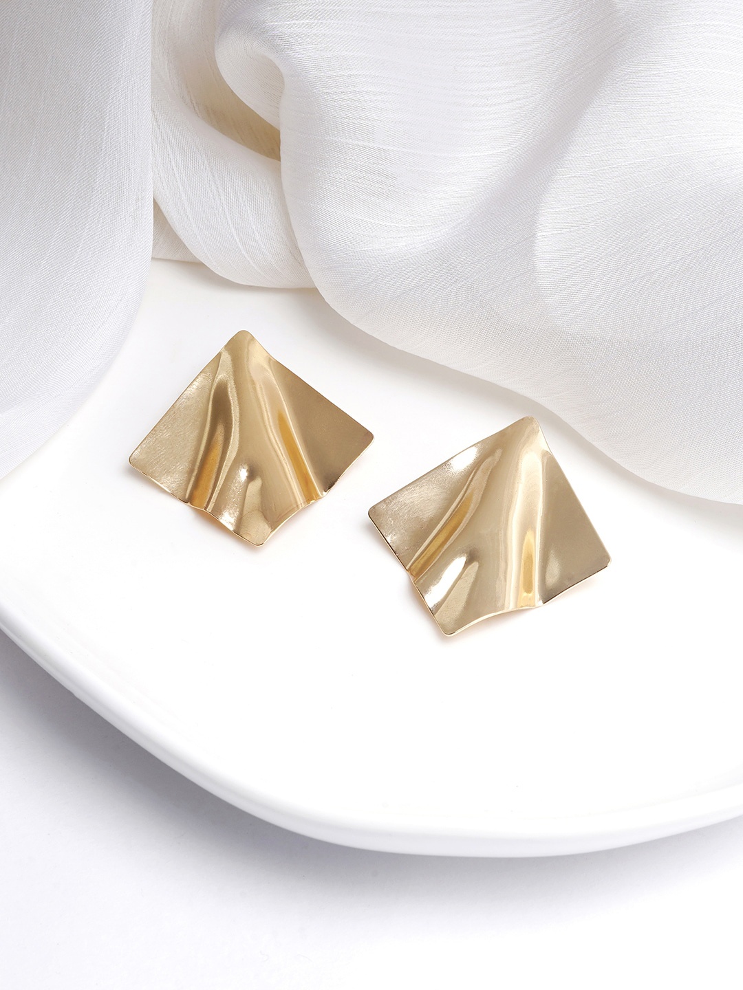 

BEWITCHED Gold-Plated Contemporary Studs Earrings