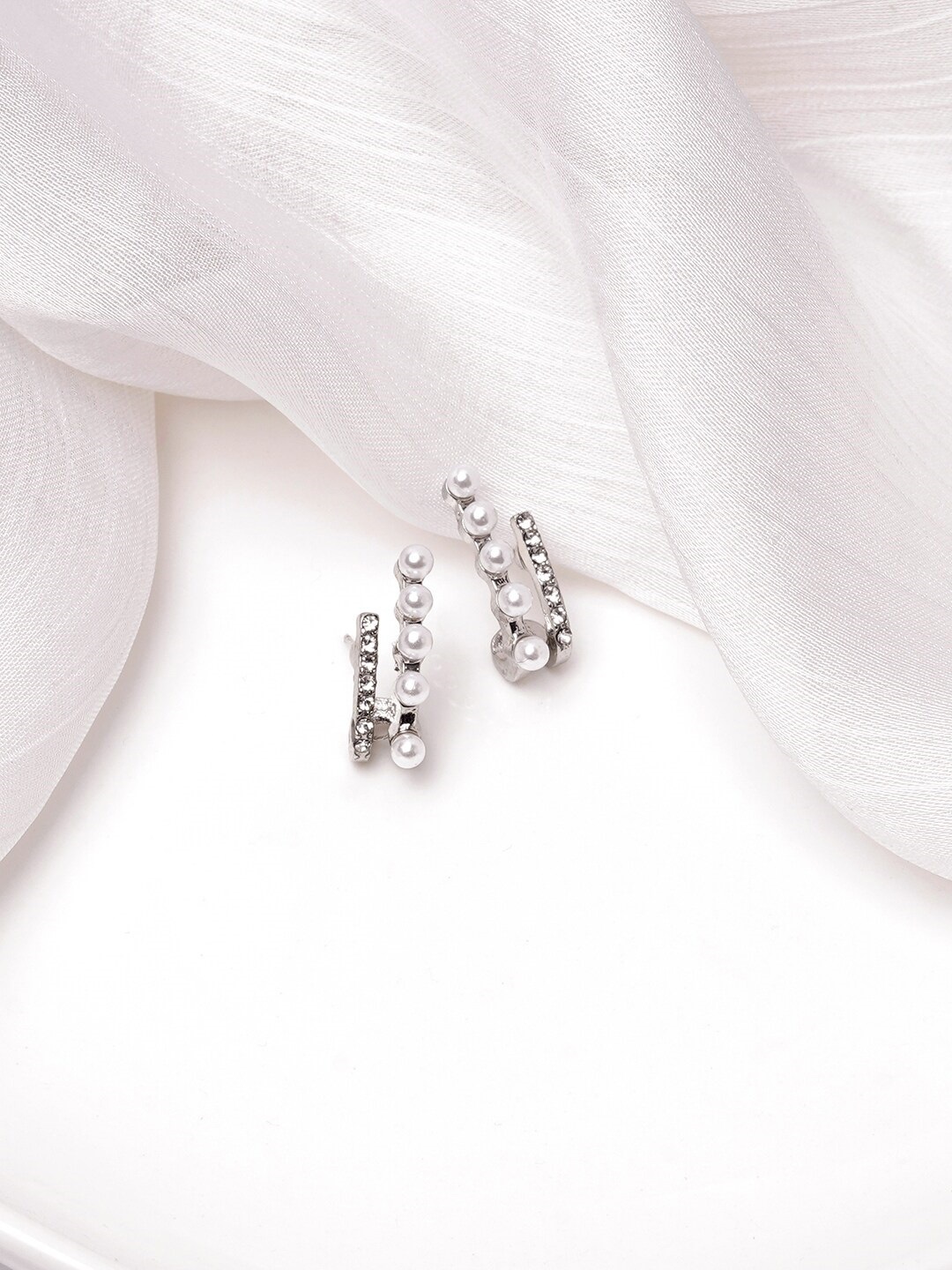 

BEWITCHED Silver-Plated Circular Studs Earrings