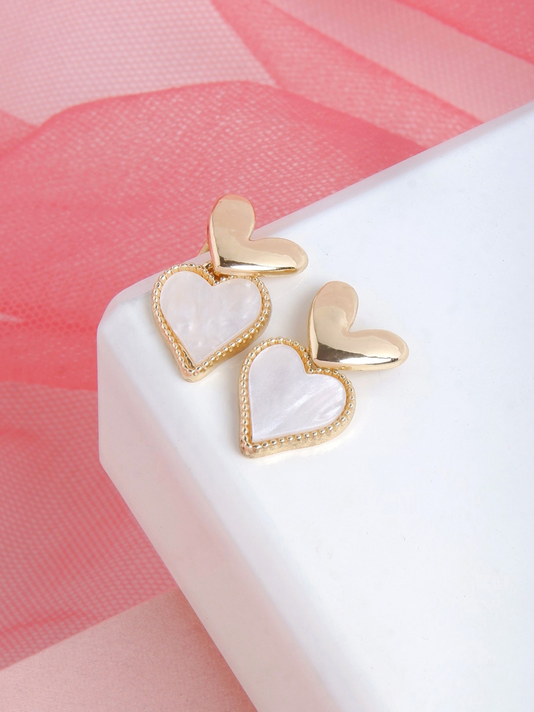 

BEWITCHED Gold-Plated Heart Shaped Drop Earrings