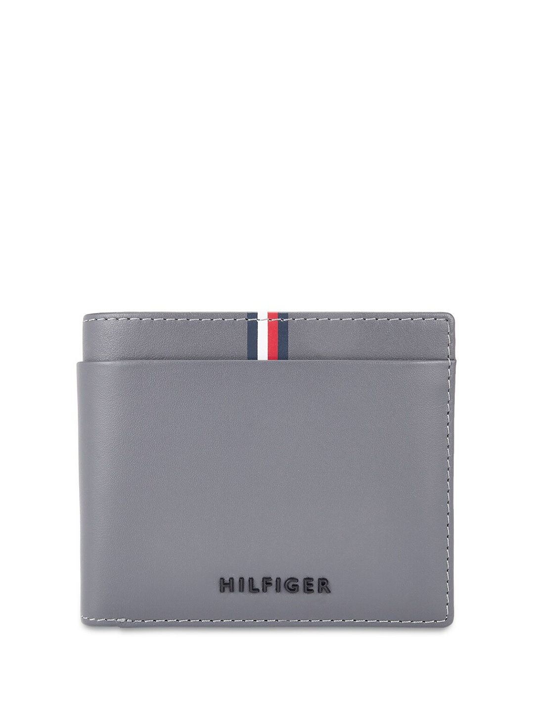 

Tommy Hilfiger Men Leather Two Fold Wallet, Grey