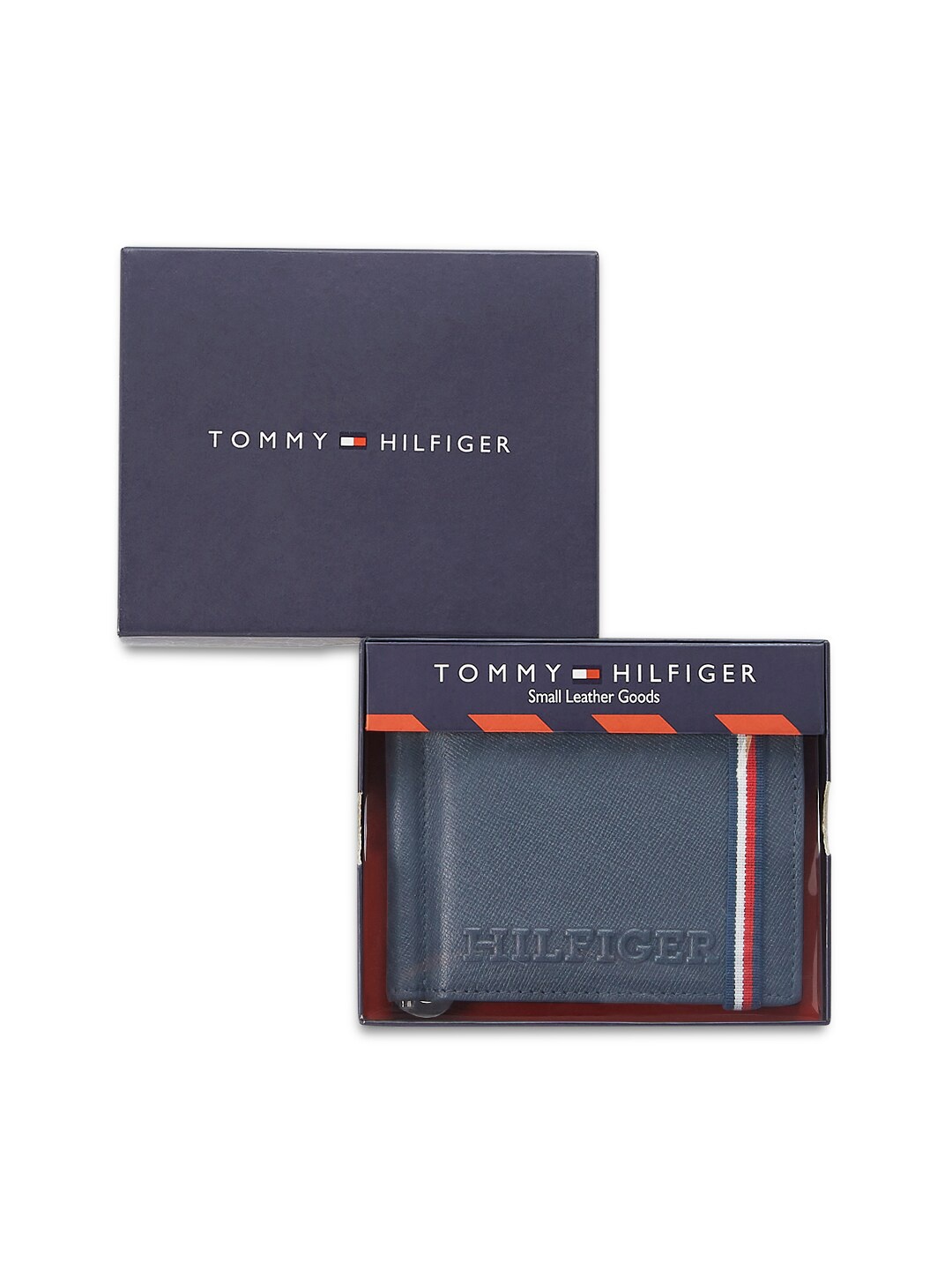 

Tommy Hilfiger Men Leather Two Fold Wallet, Navy blue