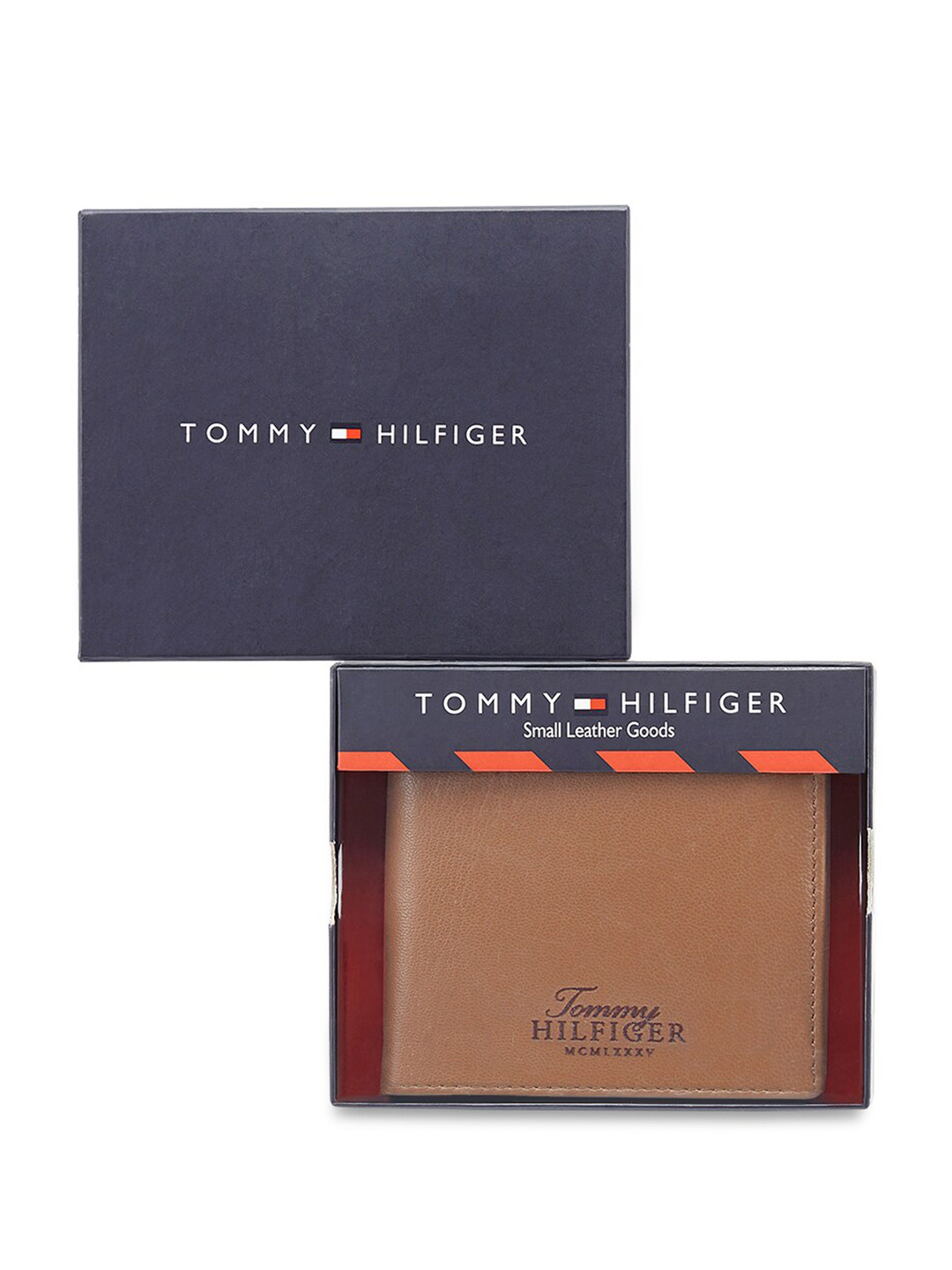 

Tommy Hilfiger Men Leather Two Fold Wallet, Tan