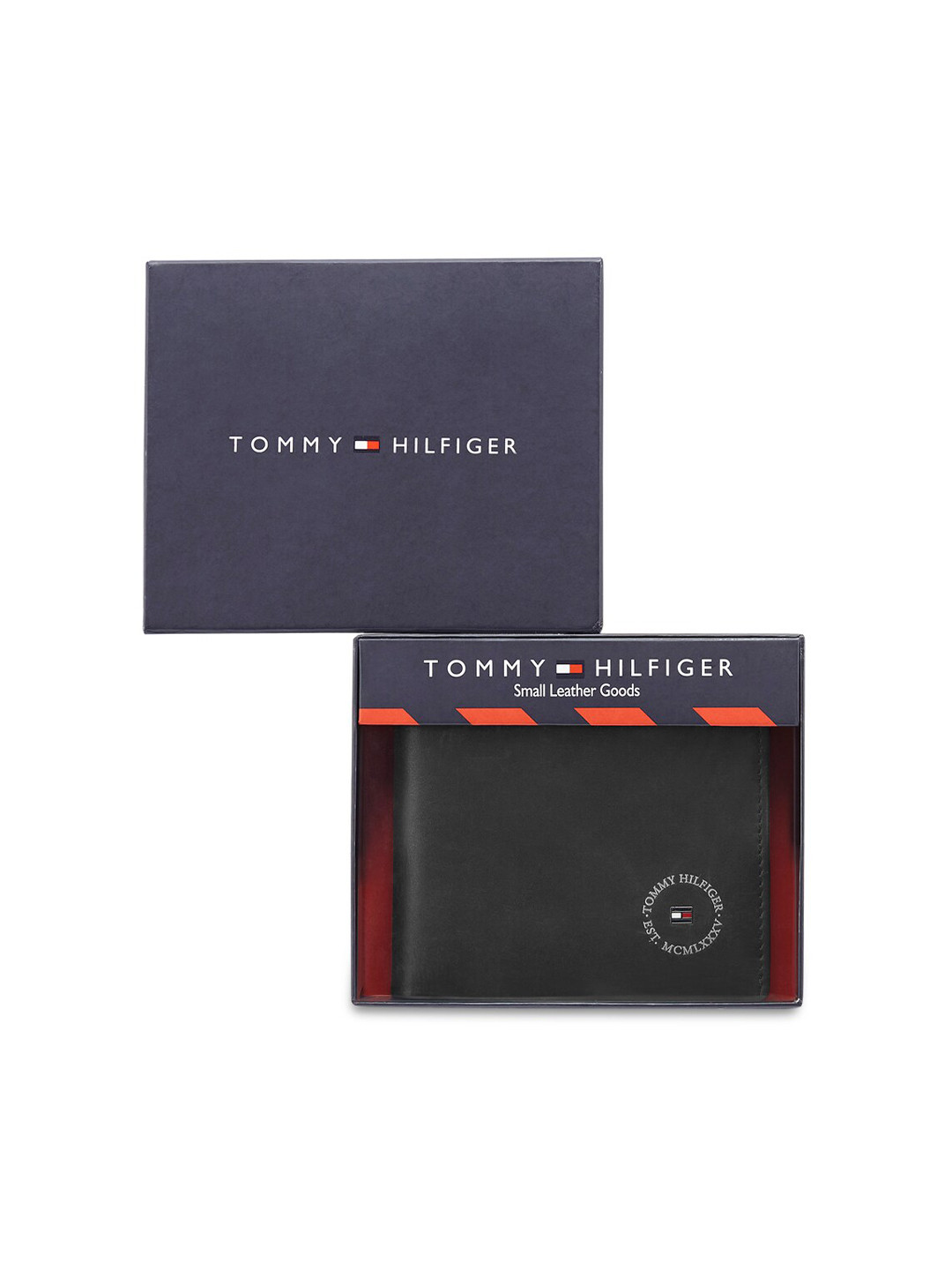 

Tommy Hilfiger Men Leather Two Fold Wallet, Black