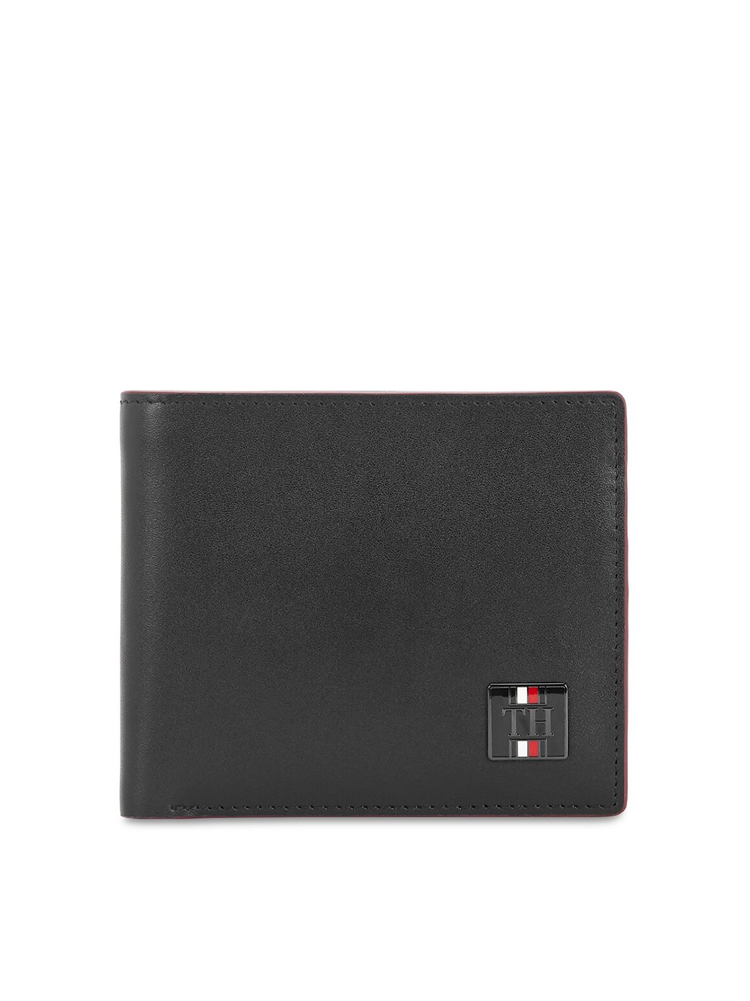 

Tommy Hilfiger Men Textured Leather Two Fold Wallet, Black