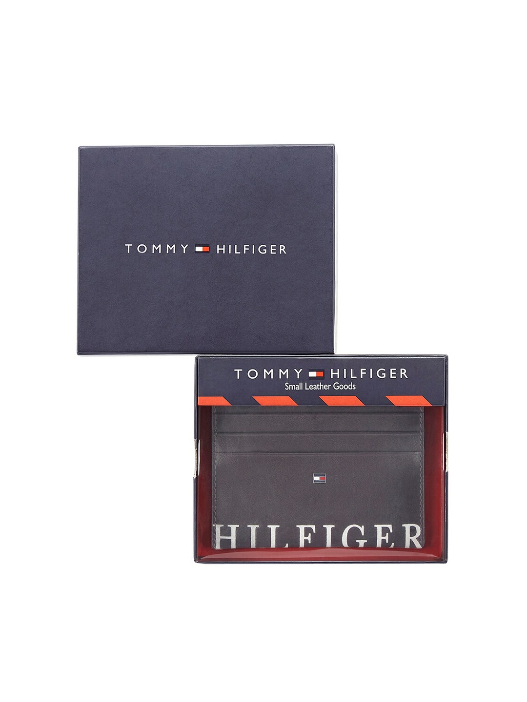

Tommy Hilfiger Printed Leather Card Holder, Brown