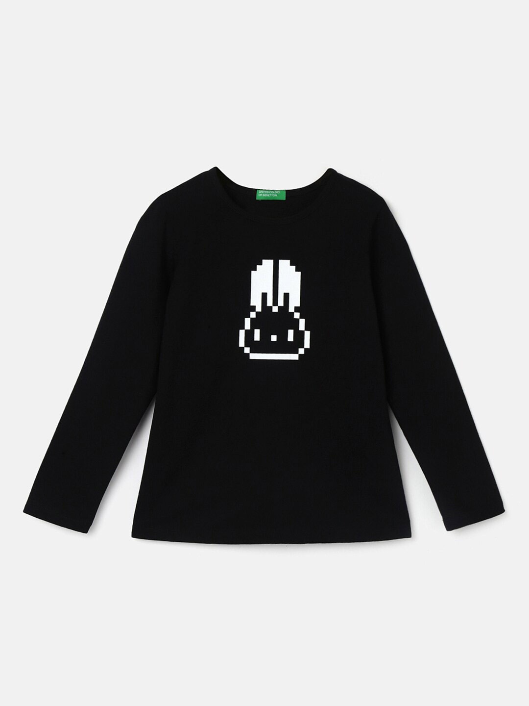 

United Colors of Benetton Girls Graphic Printed T-Shirt, Black