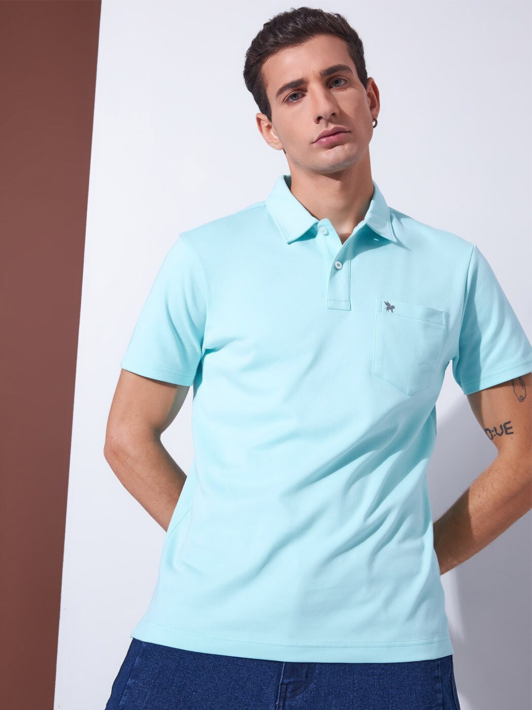 

Markle Moro Polo Collar Cotton Slim Fit T-shirt, Blue