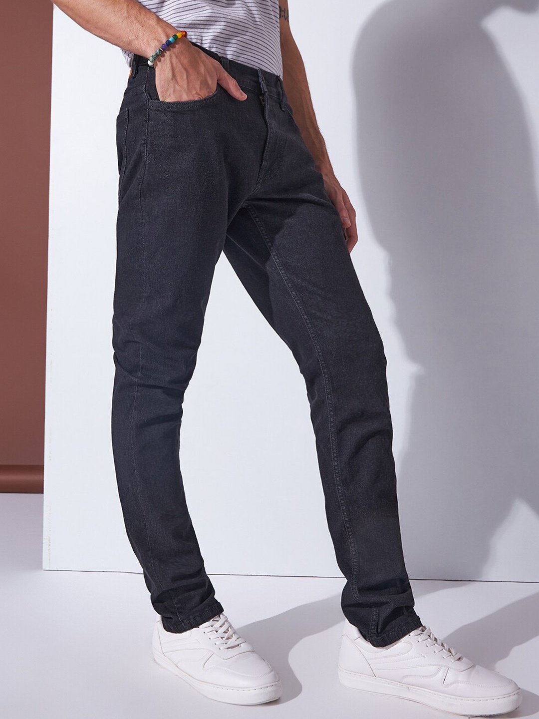 

Markle Moro Men Slim Fit Clean Look Cotton Stretchable Jeans, Black