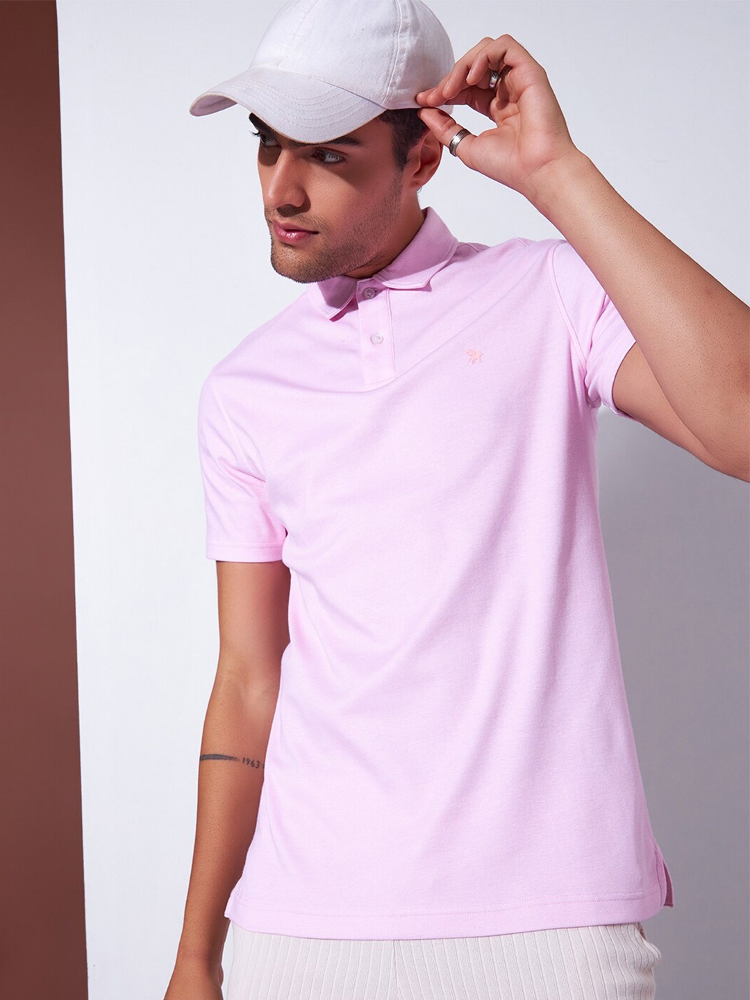 

Markle Moro Polo Collar Cotton Slim Fit T-shirt, Pink