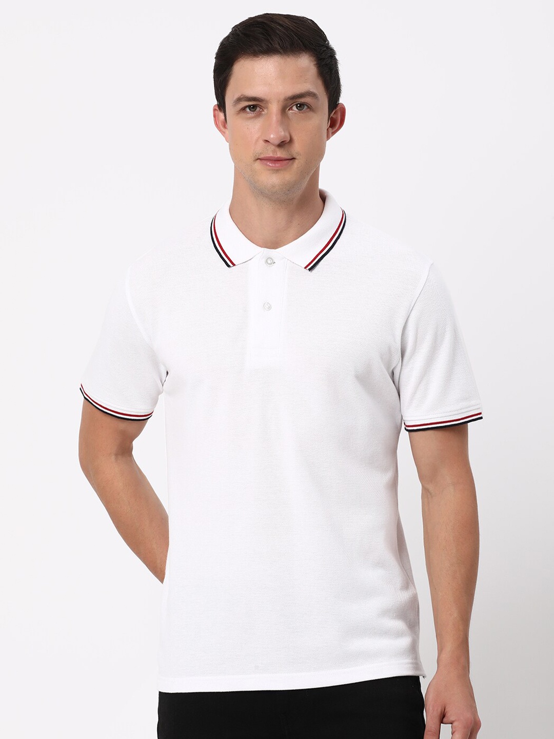 

R&B Polo Collar T-shirt, White