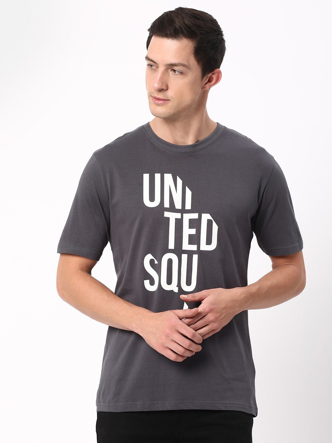 

R&B Typography Printed T-shirt, Grey