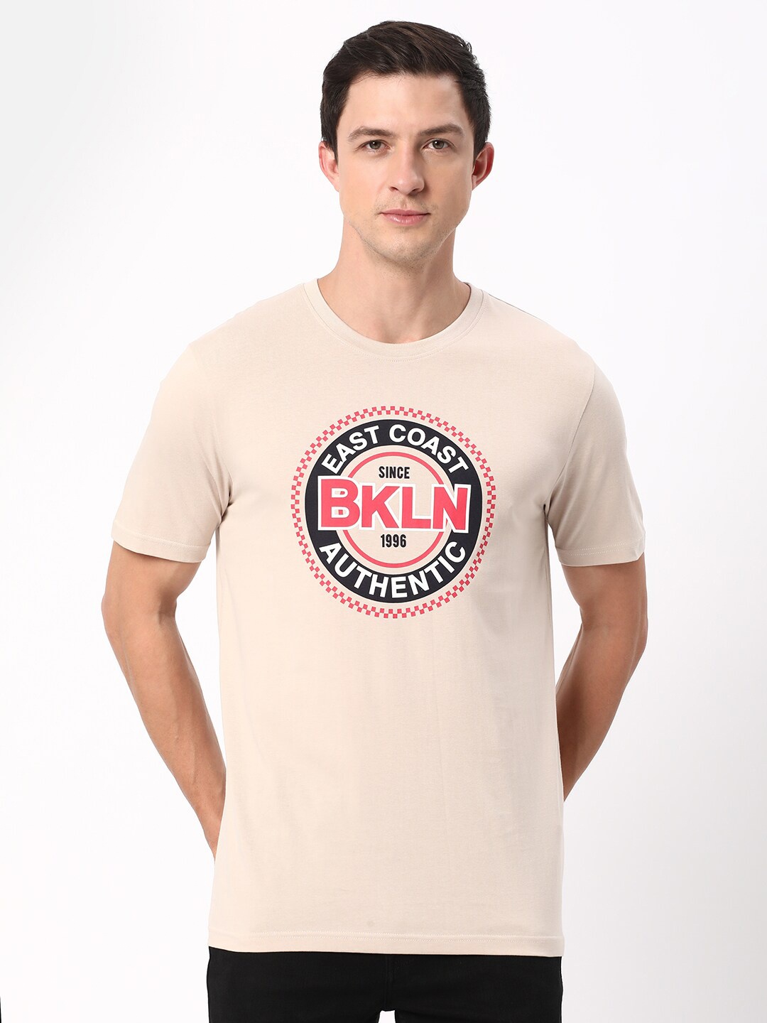 

R&B Typography Printed T-shirt, Peach