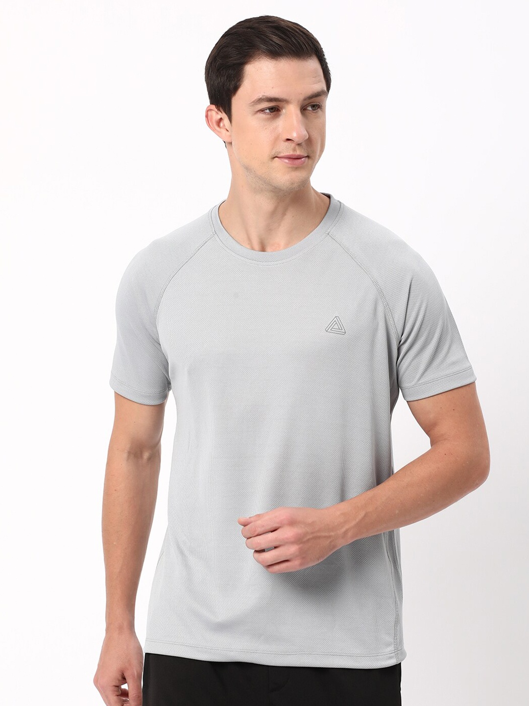 

R&B Round Neck Raglan Sleeve T-shirt, Grey