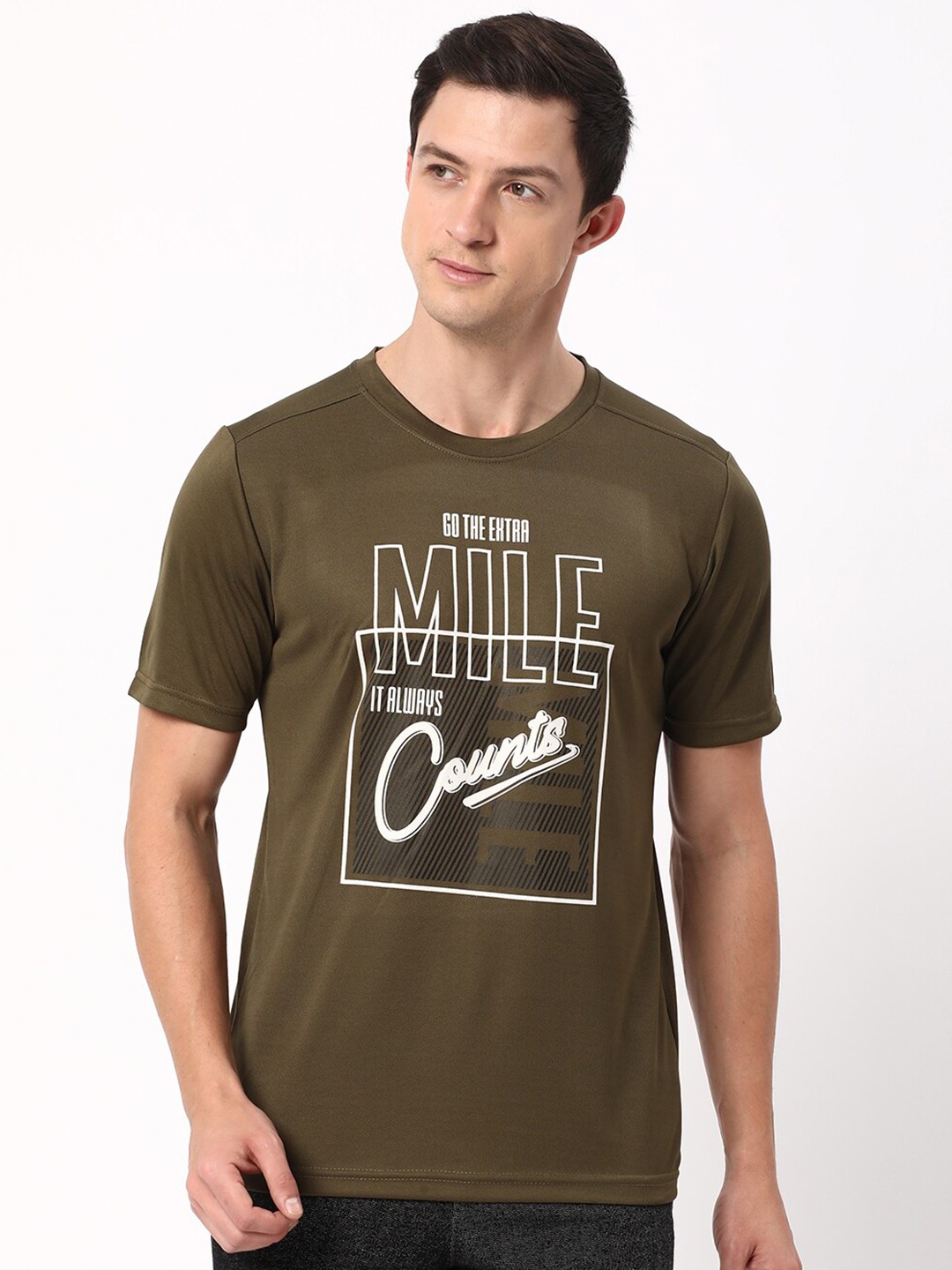 

R&B Typography Printed T-shirt, Olive