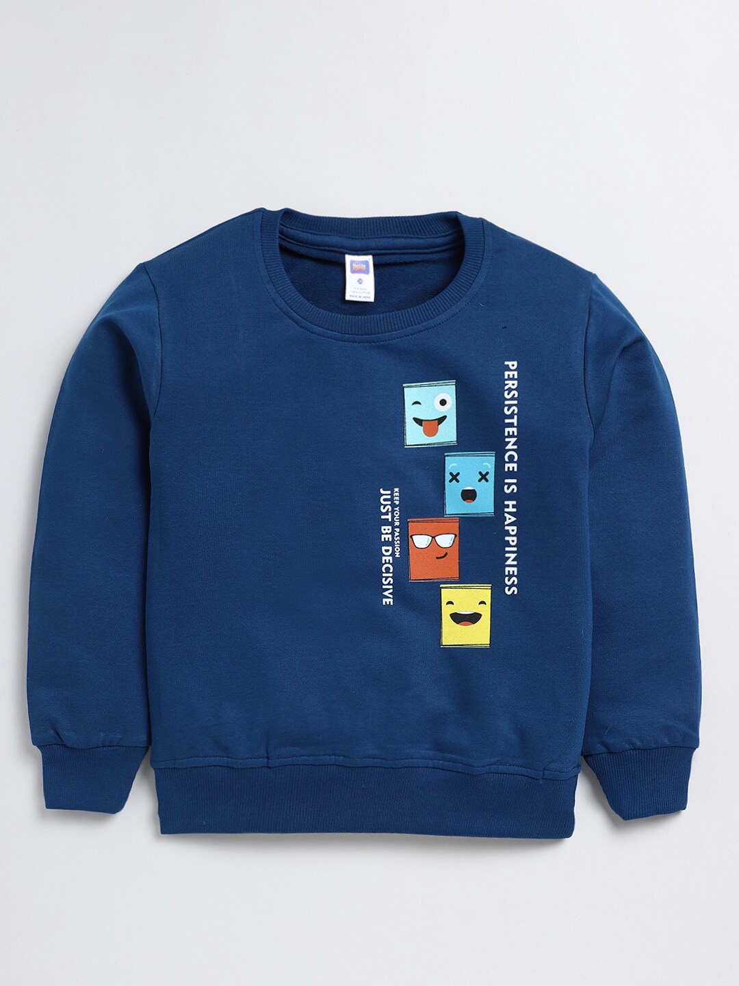 

Nottie Planet Boys Graphic Printed Pure Cotton Pullover, Navy blue