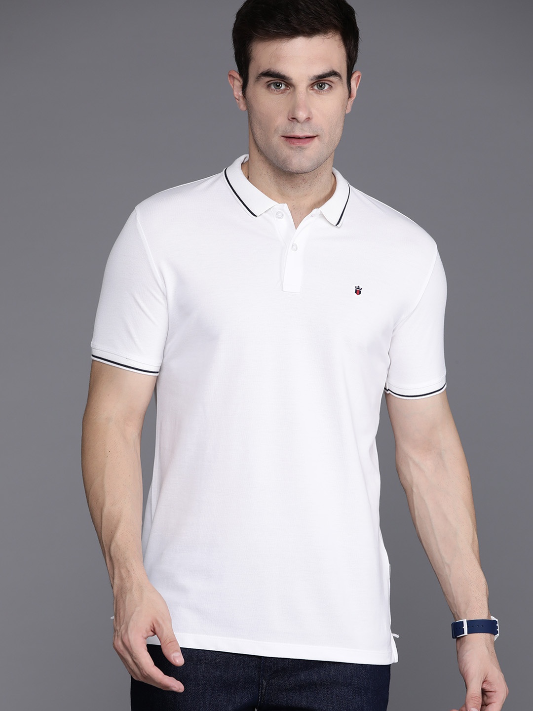 

Louis Philippe Jeans Polo Collar Slim Fit T-shirt, White