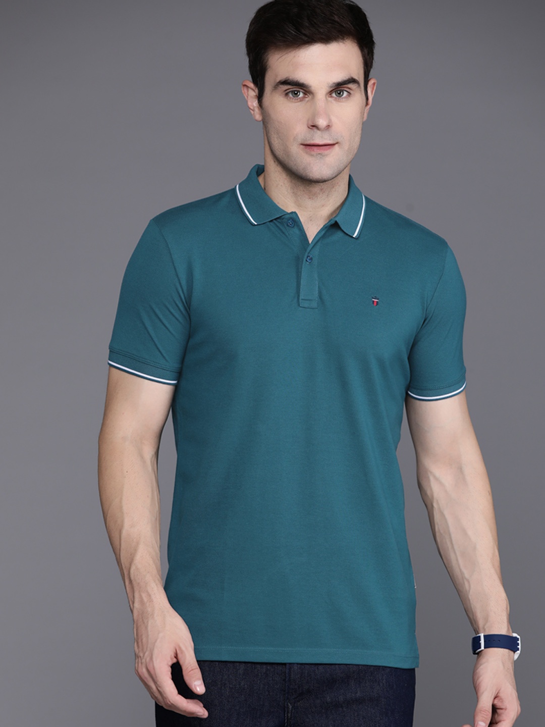 

Louis Philippe Jeans Polo Collar Slim Fit T-shirt, Teal