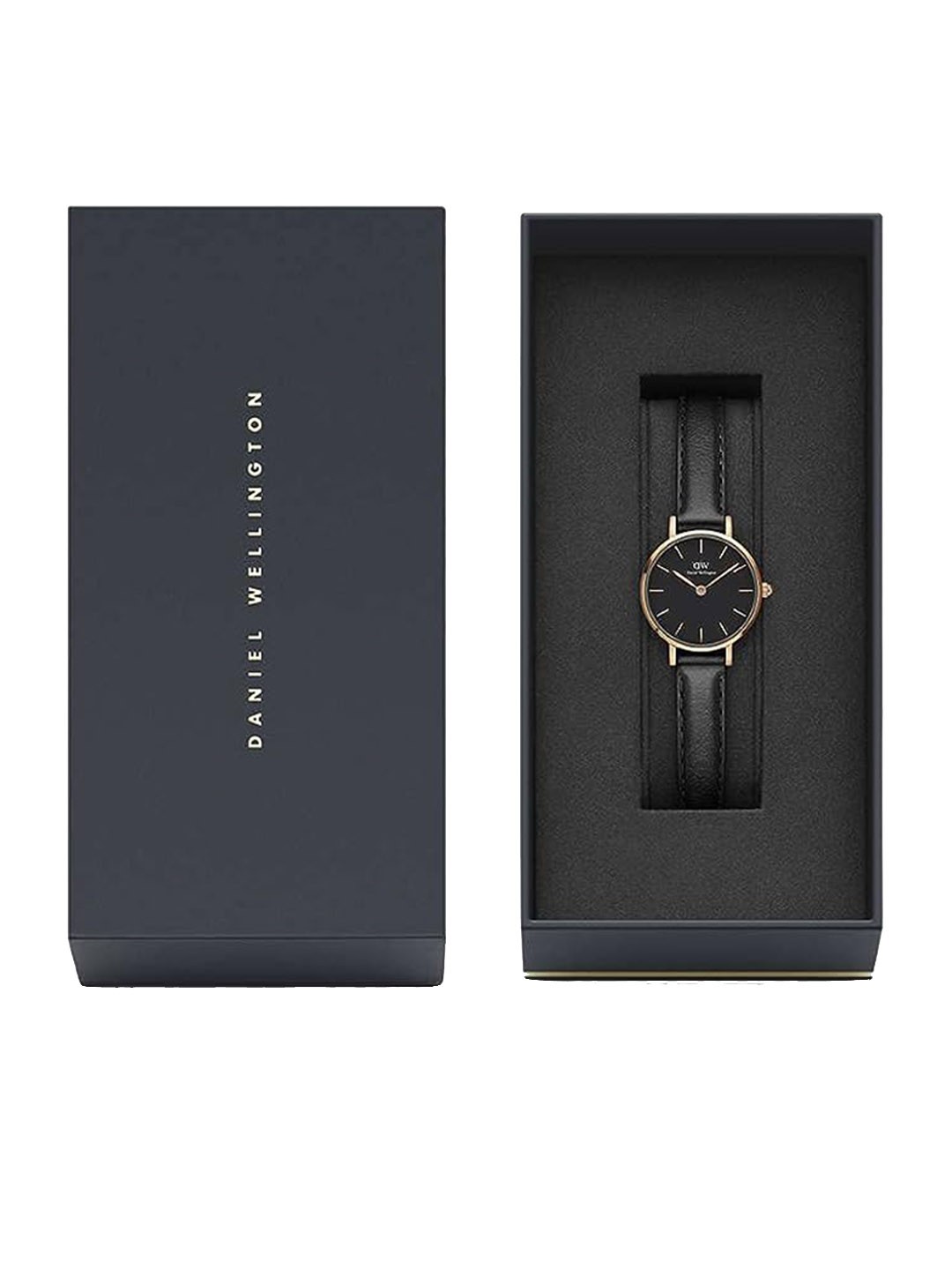 

Daniel Wellington Women Petite Sheffield Leather Straps Analogue Watch DW00100444, Black