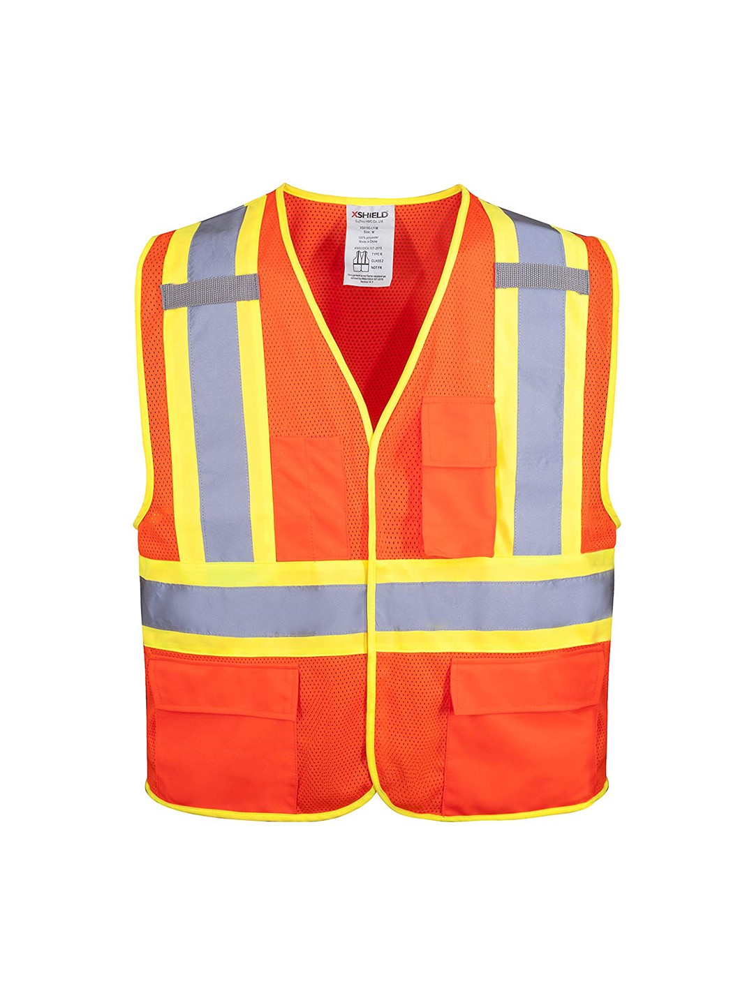 

JENNA Men Sleeveless Bomber Jacket With Reflective Strips, Orange