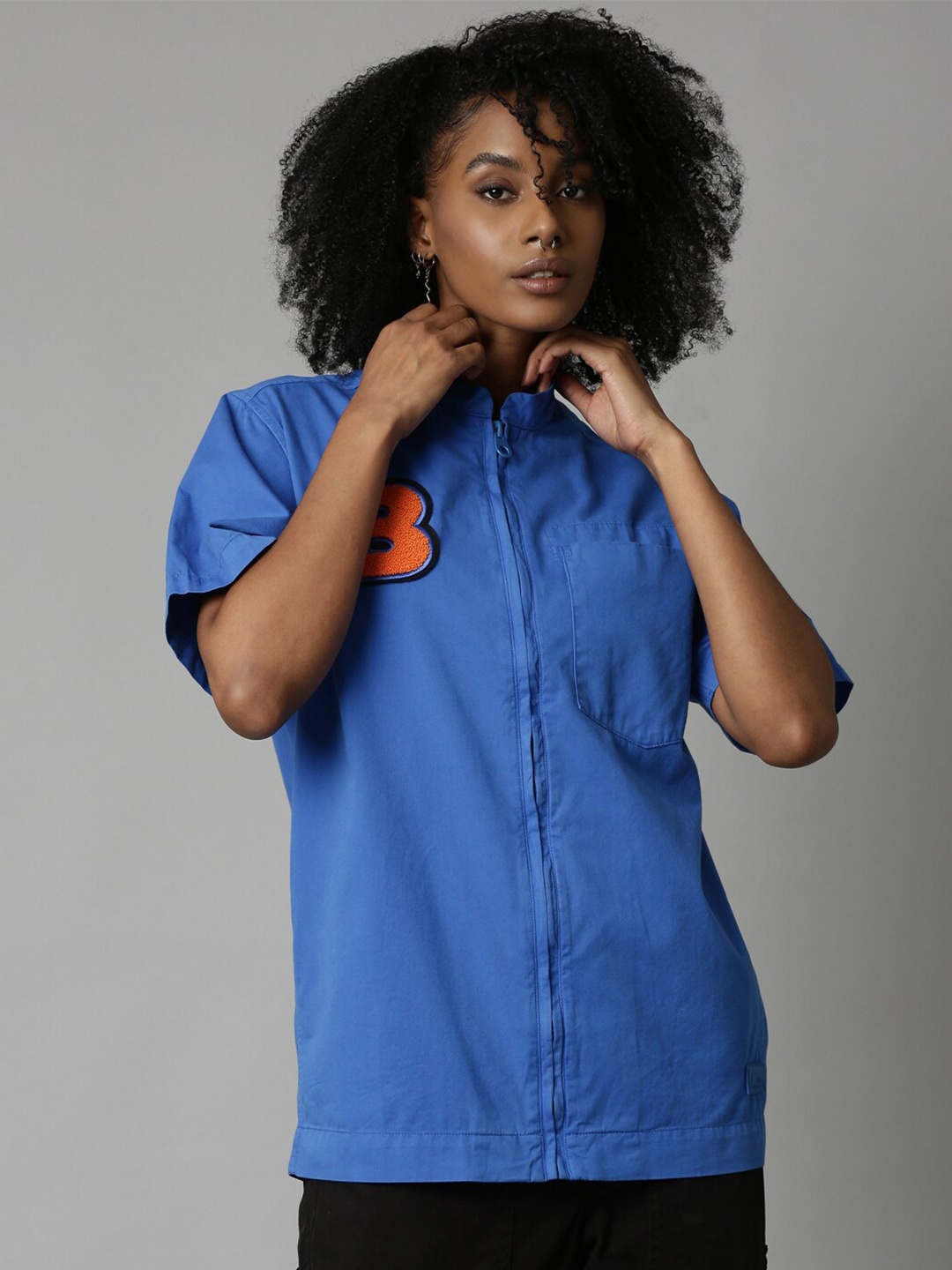 

Breakbounce Classic Cotton Shacket, Blue