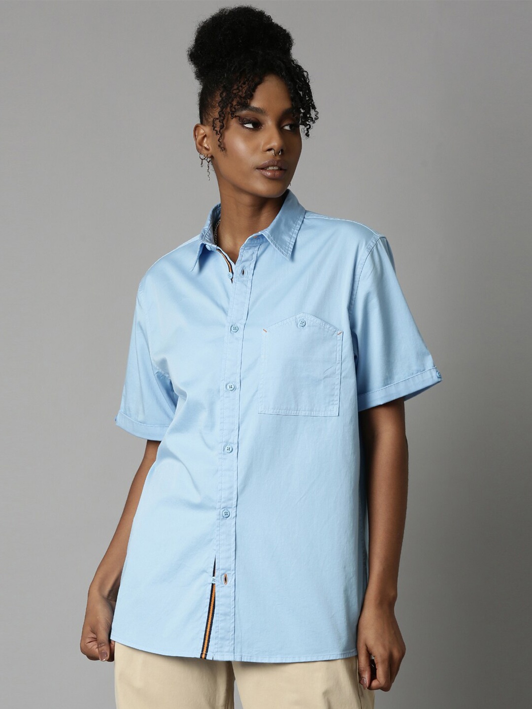 

Breakbounce Classic Cotton Casual Shirt, Blue