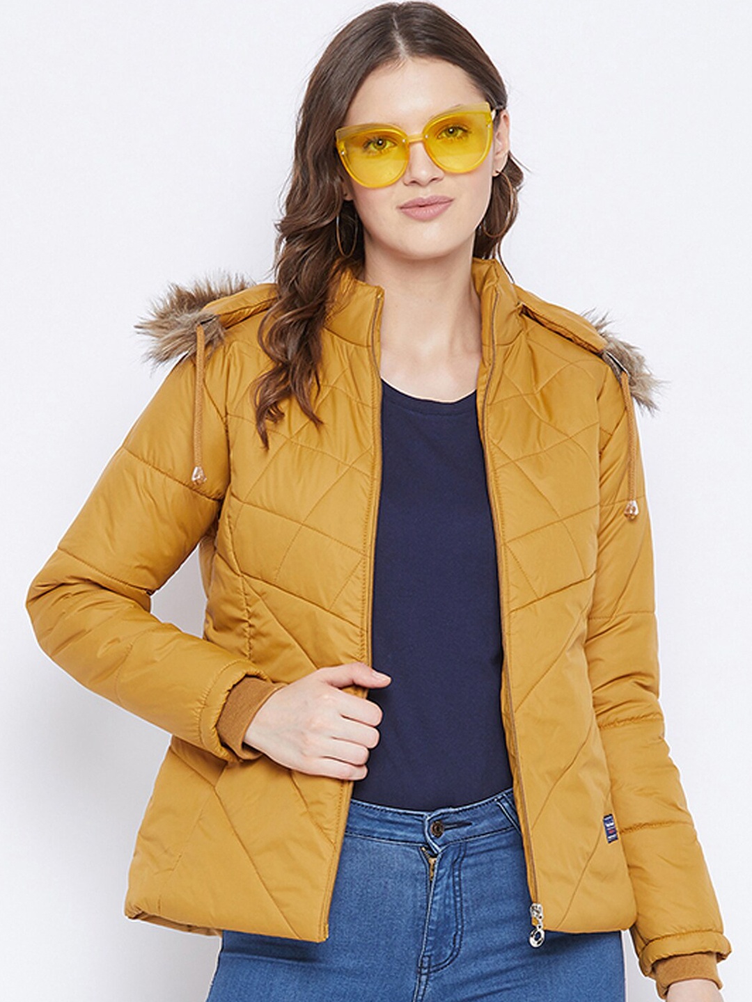 

VERO AMORE Hooded Windcheater Parka Jacket, Mustard