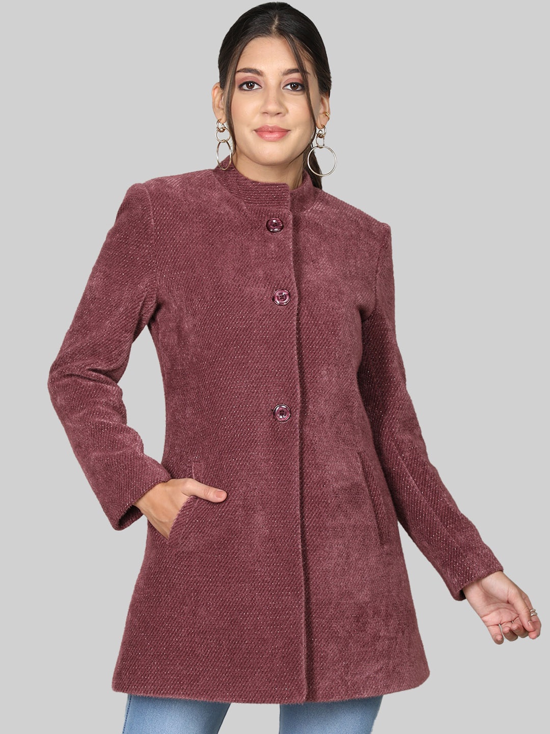 

PROTEX Self Design Longline Over Coats, Purple