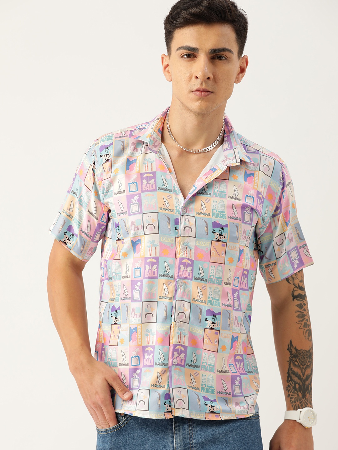 

Kook N Keech Men Relaxed Printed Casual Shirt, Purple