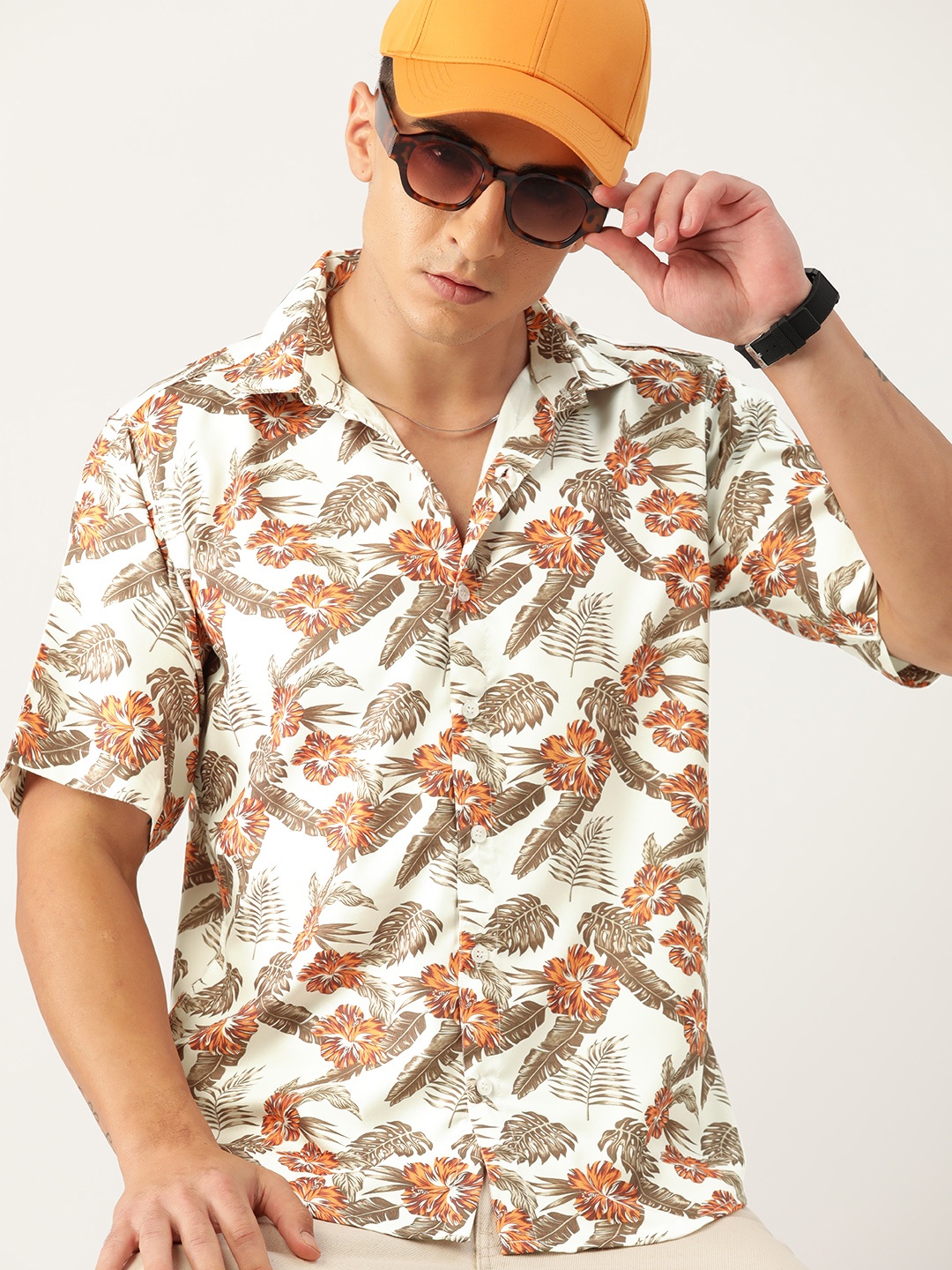

Kook N Keech Men Relaxed Floral Opaque Printed Casual Shirt, White