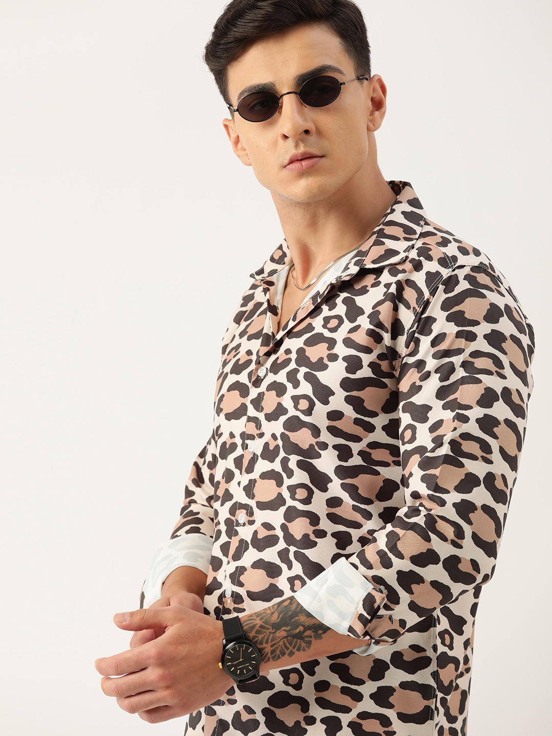

Kook N Keech Men Relaxed Animal Printed Casual Shirt, Brown