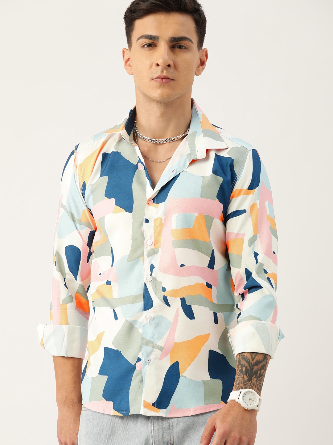 

Kook N Keech Men Relaxed Opaque Printed Casual Shirt, White