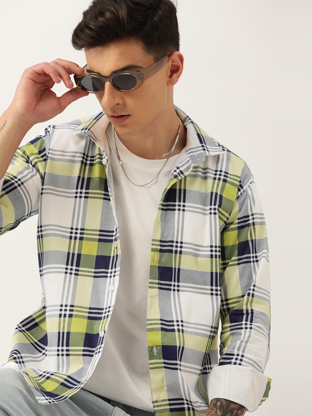 

Kook N Keech Men Relaxed Tartan Checked Casual Shirt, Green