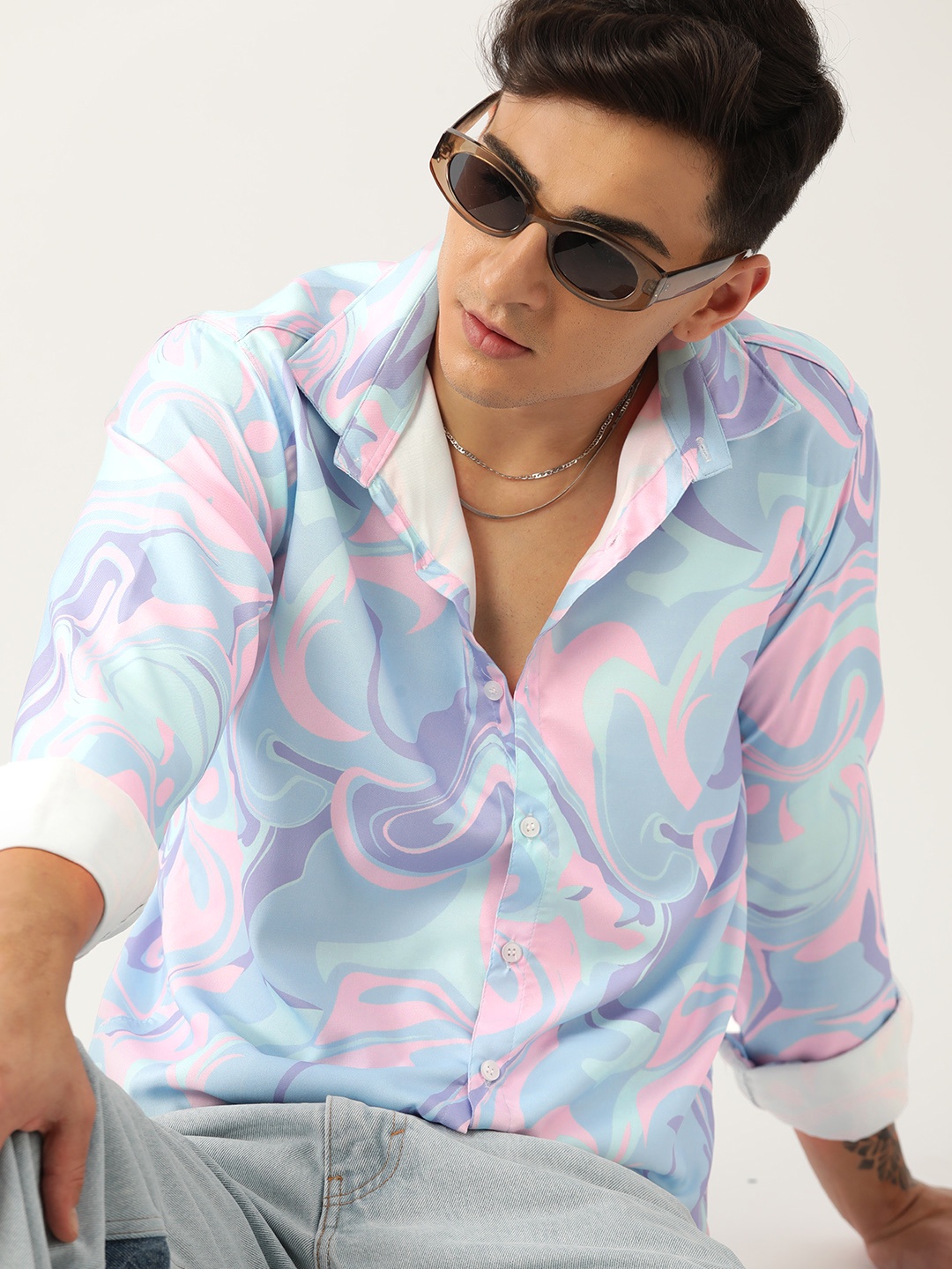 

Kook N Keech Men Relaxed Opaque Printed Casual Shirt, Pink
