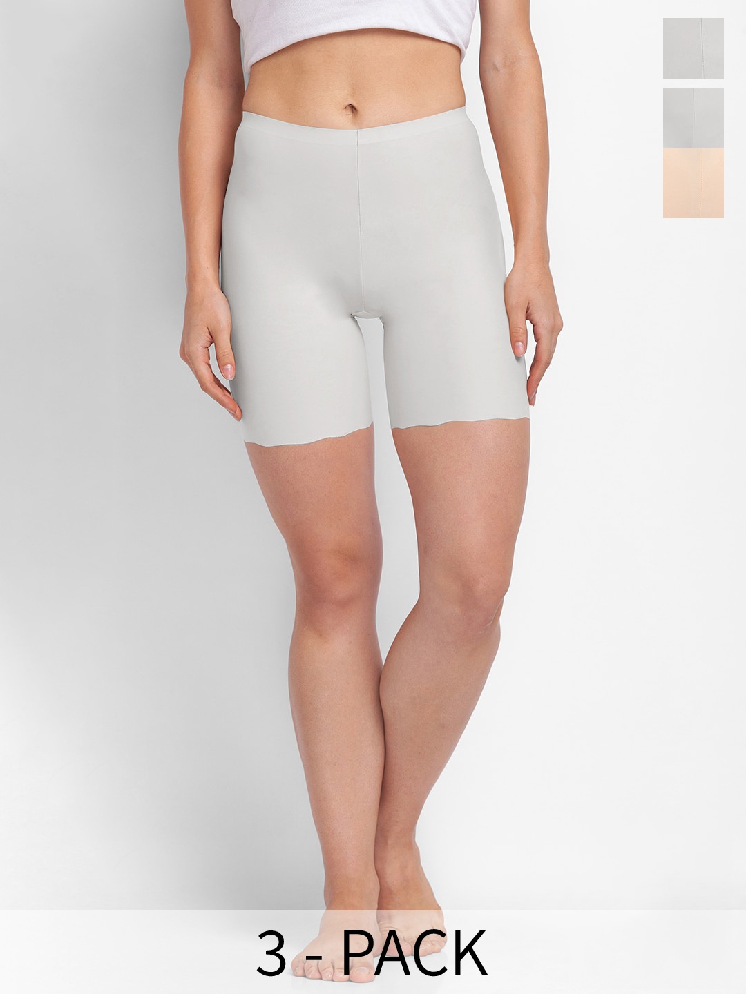 

FashionRack Pack Of 3 Seamless Boy Shorts Briefs, White