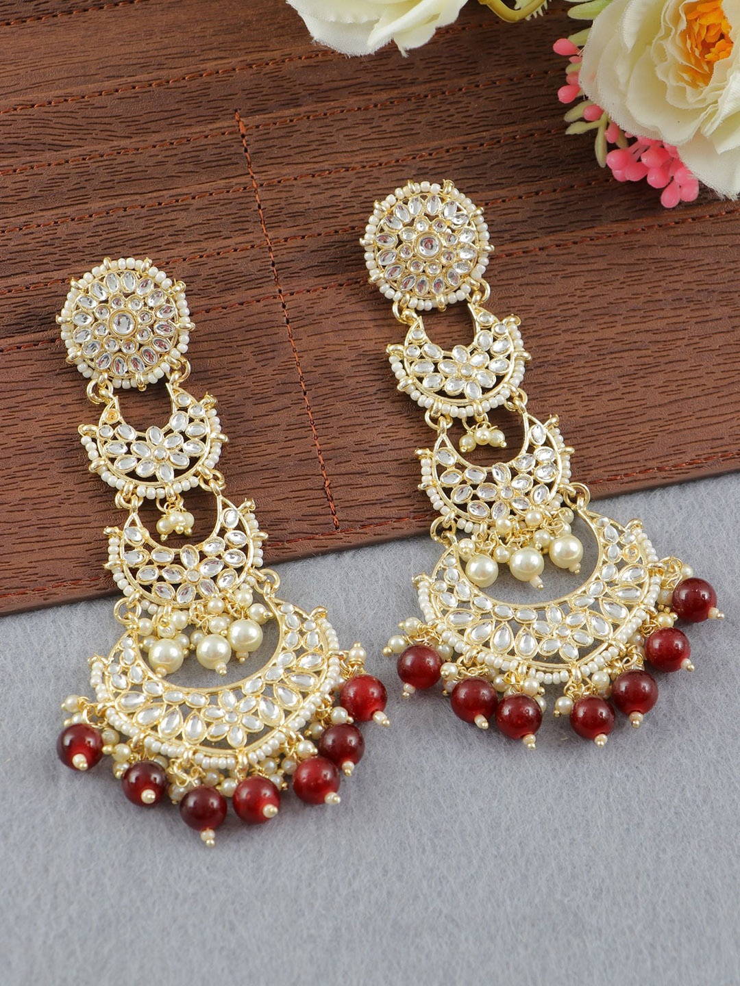 

Crunchy Fashion Gold-Plated Contemporary Drop Earrings