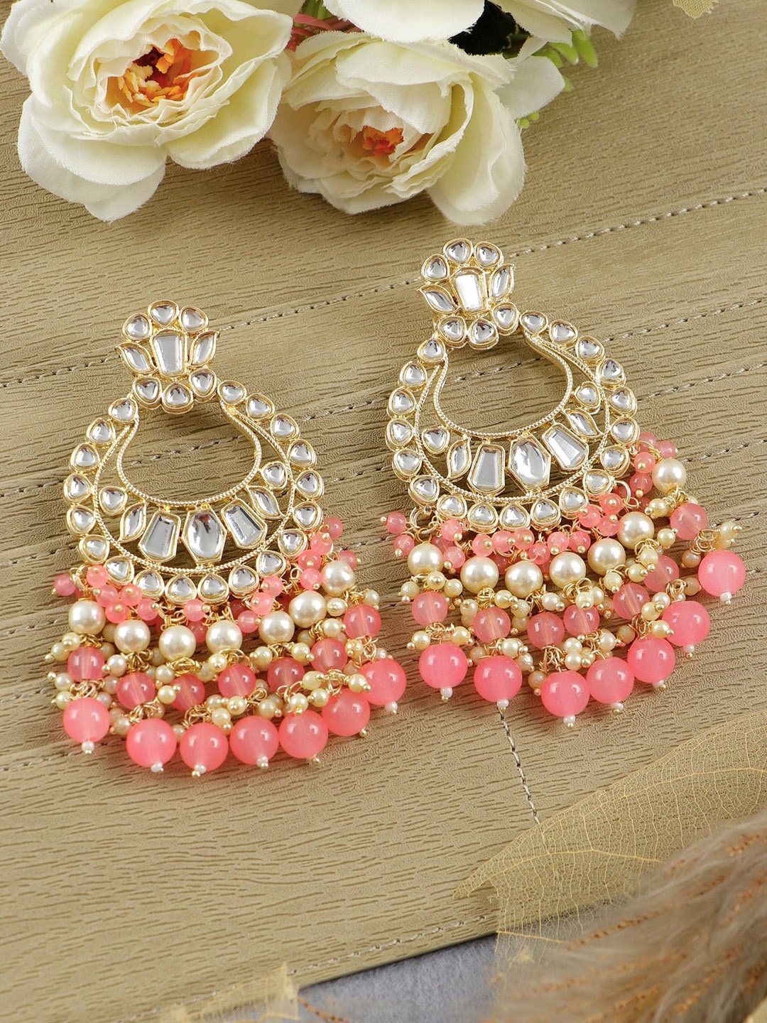 

Crunchy Fashion Gold-Plated Contemporary Chandbalis