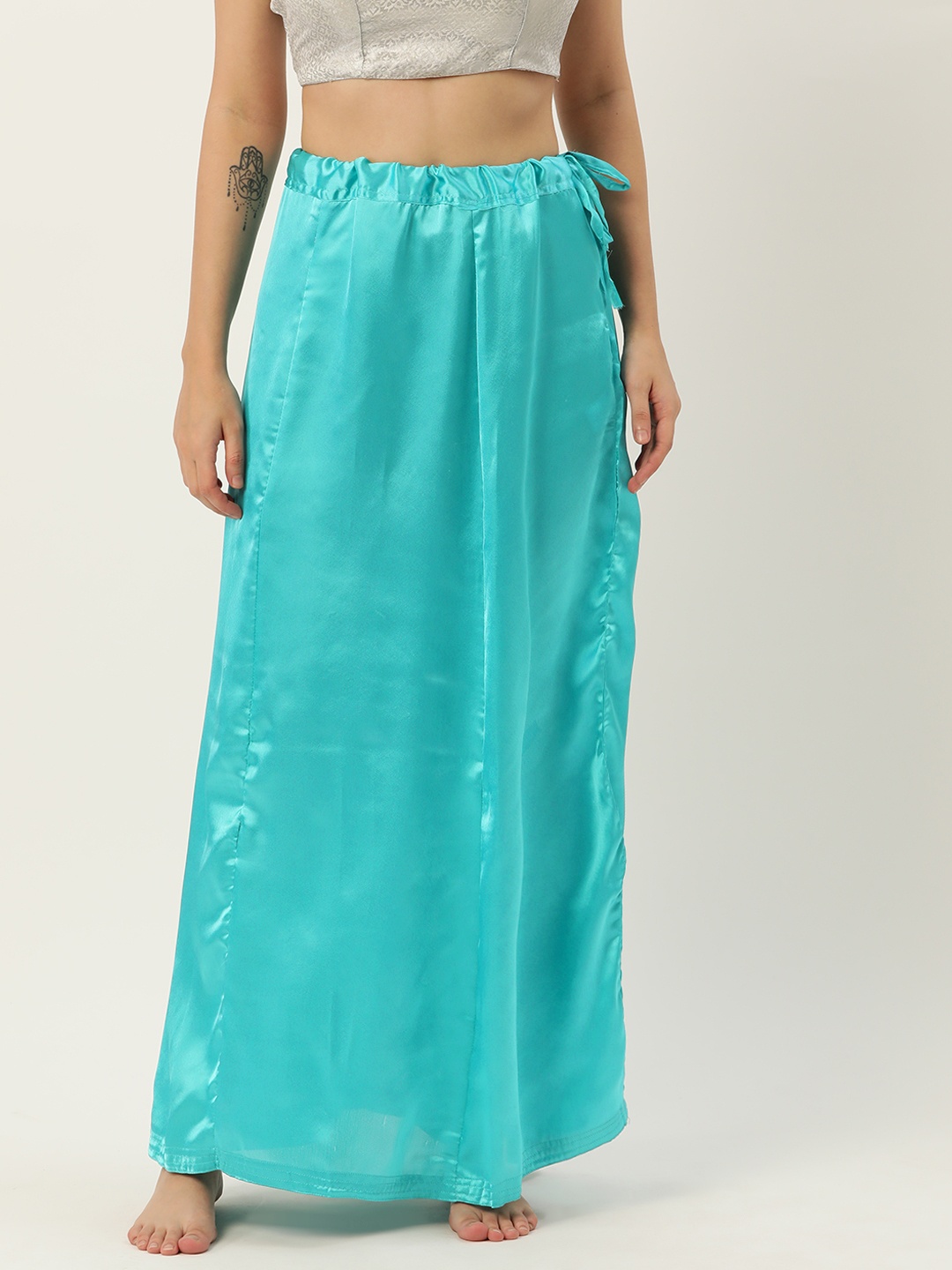

HASRI Women Solid Saree Shapewear, Turquoise blue